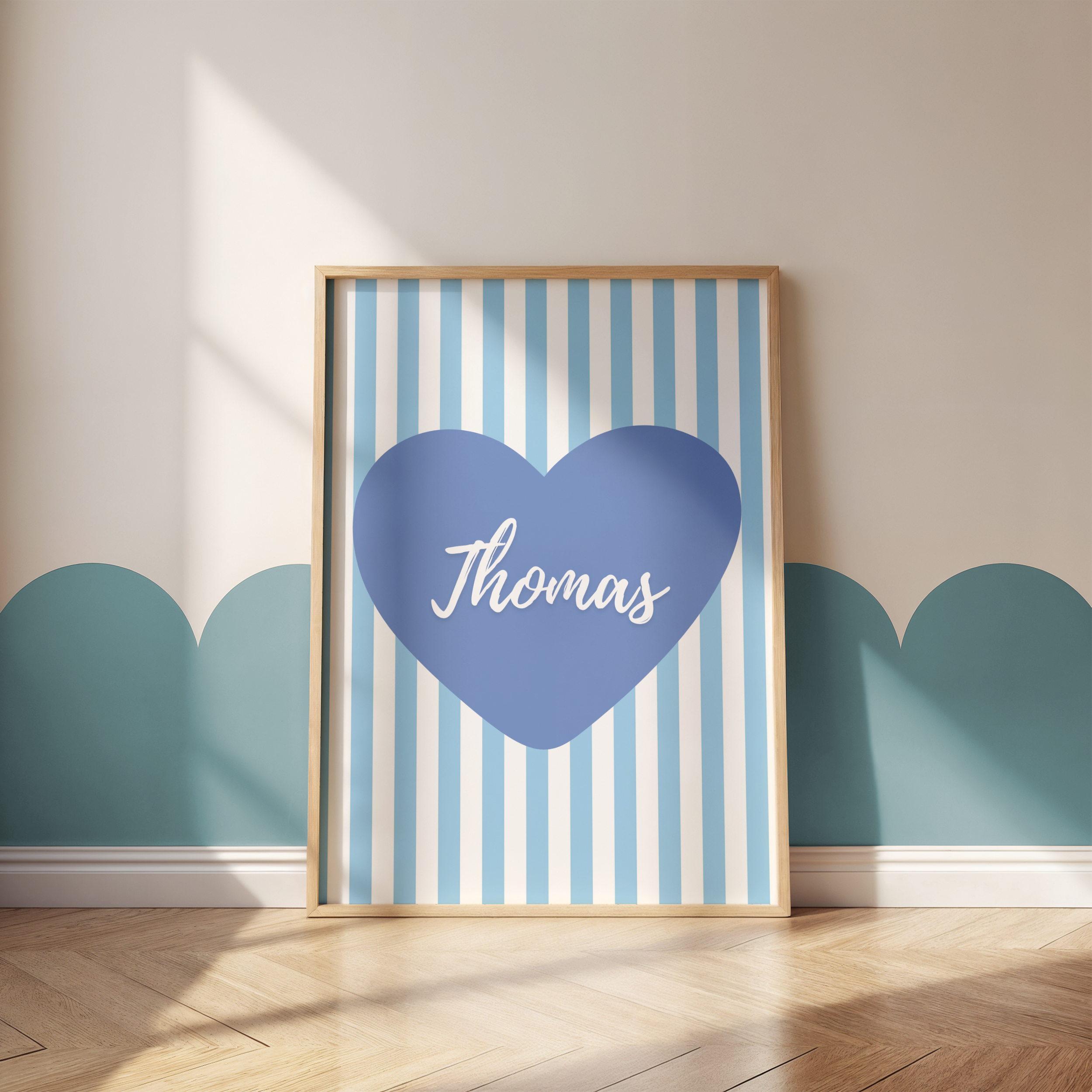 Blue Stripe Name Print