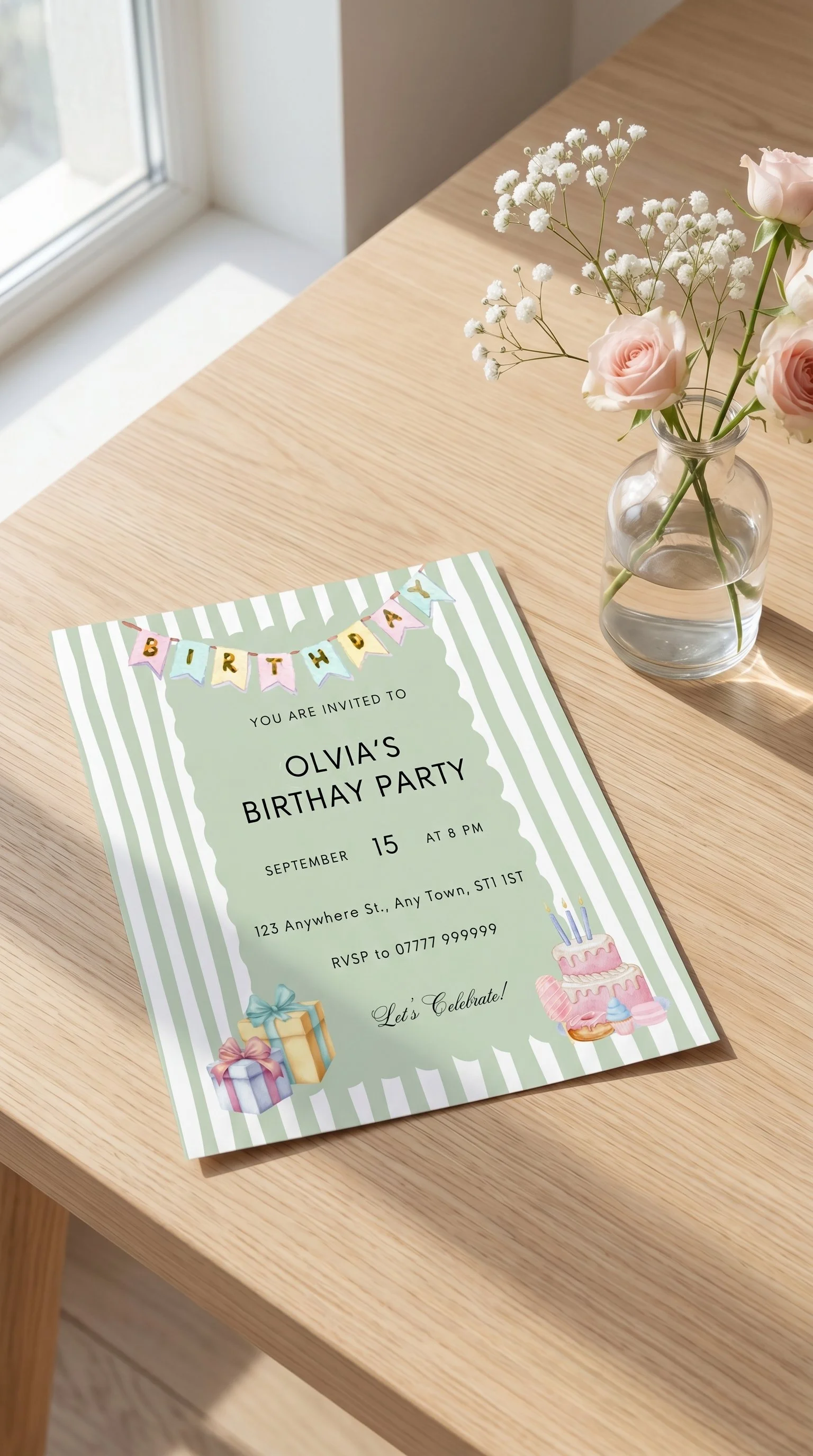 Personalised Pastel Party Invitations 