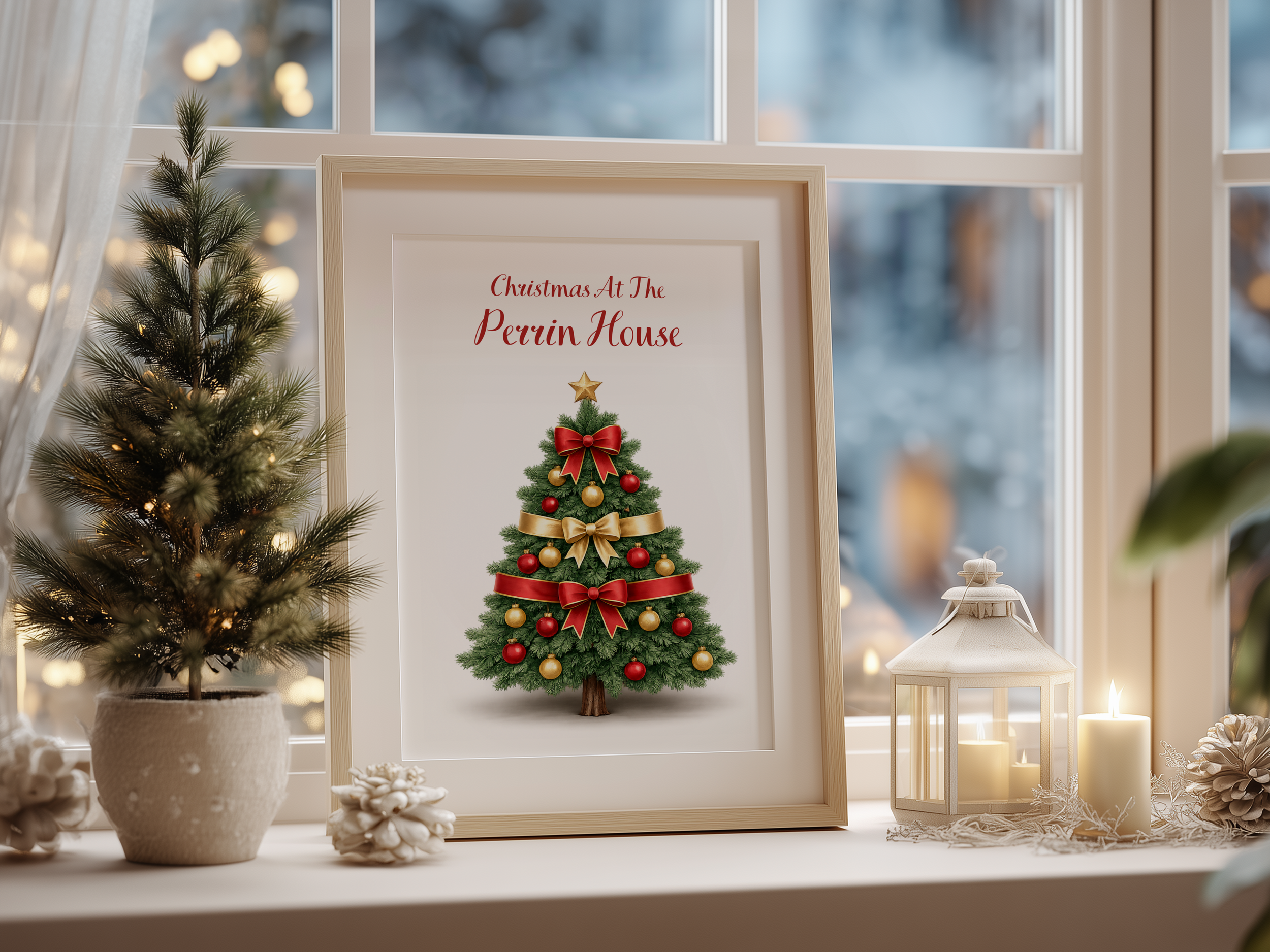 Custom Name Christmas Tree Print