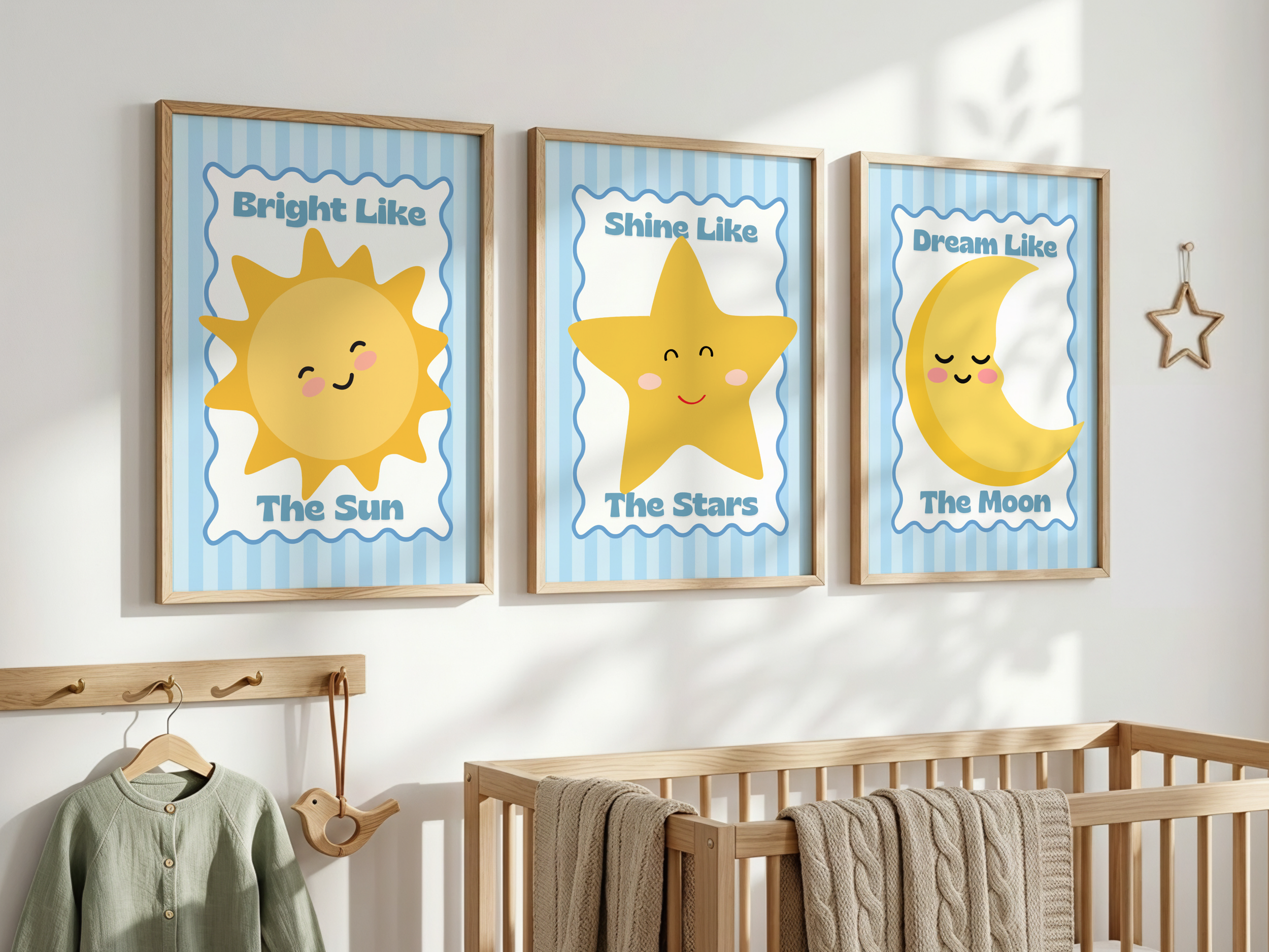 Blue Nursery Wall Art Print Set