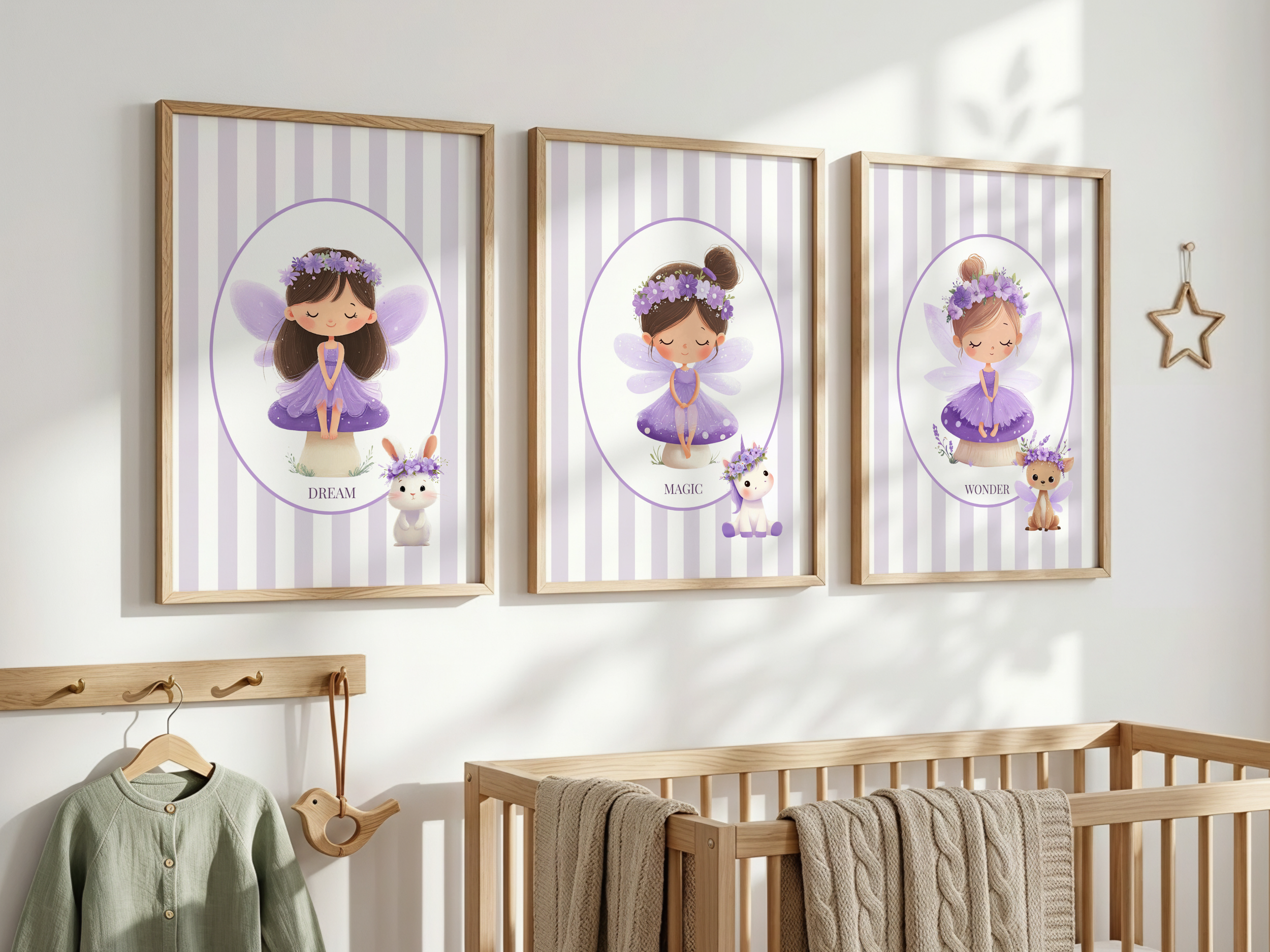 Purple Fairy Nursery Print Set