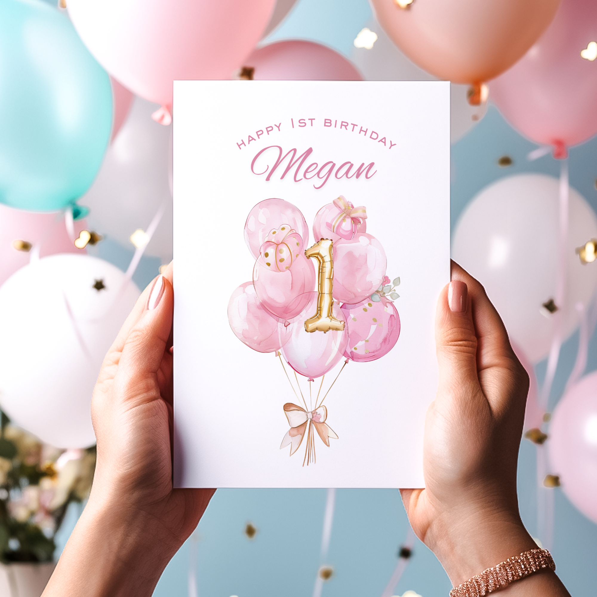 Personalised Happy 1st Birthday Card
