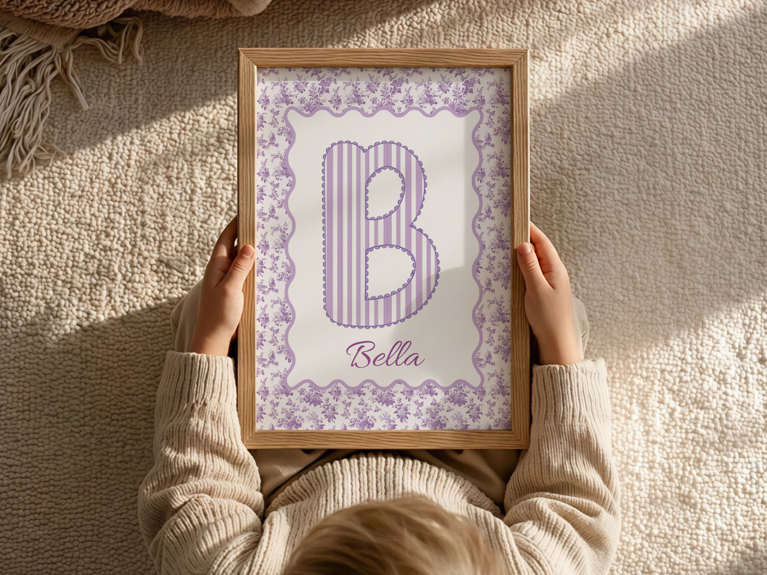 Purple Floral Custom Name Print