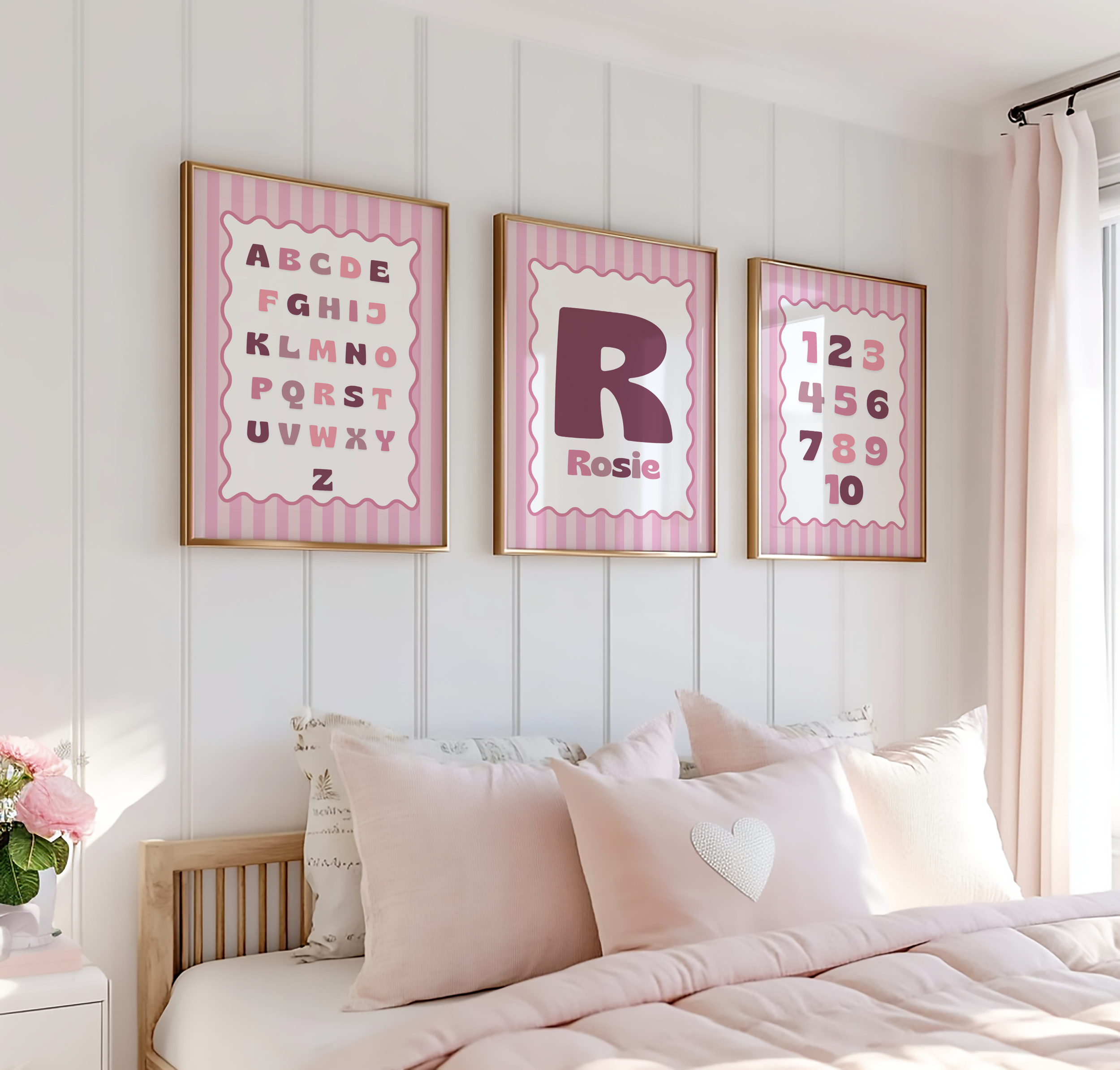 Personalised Pink Print Set of 3