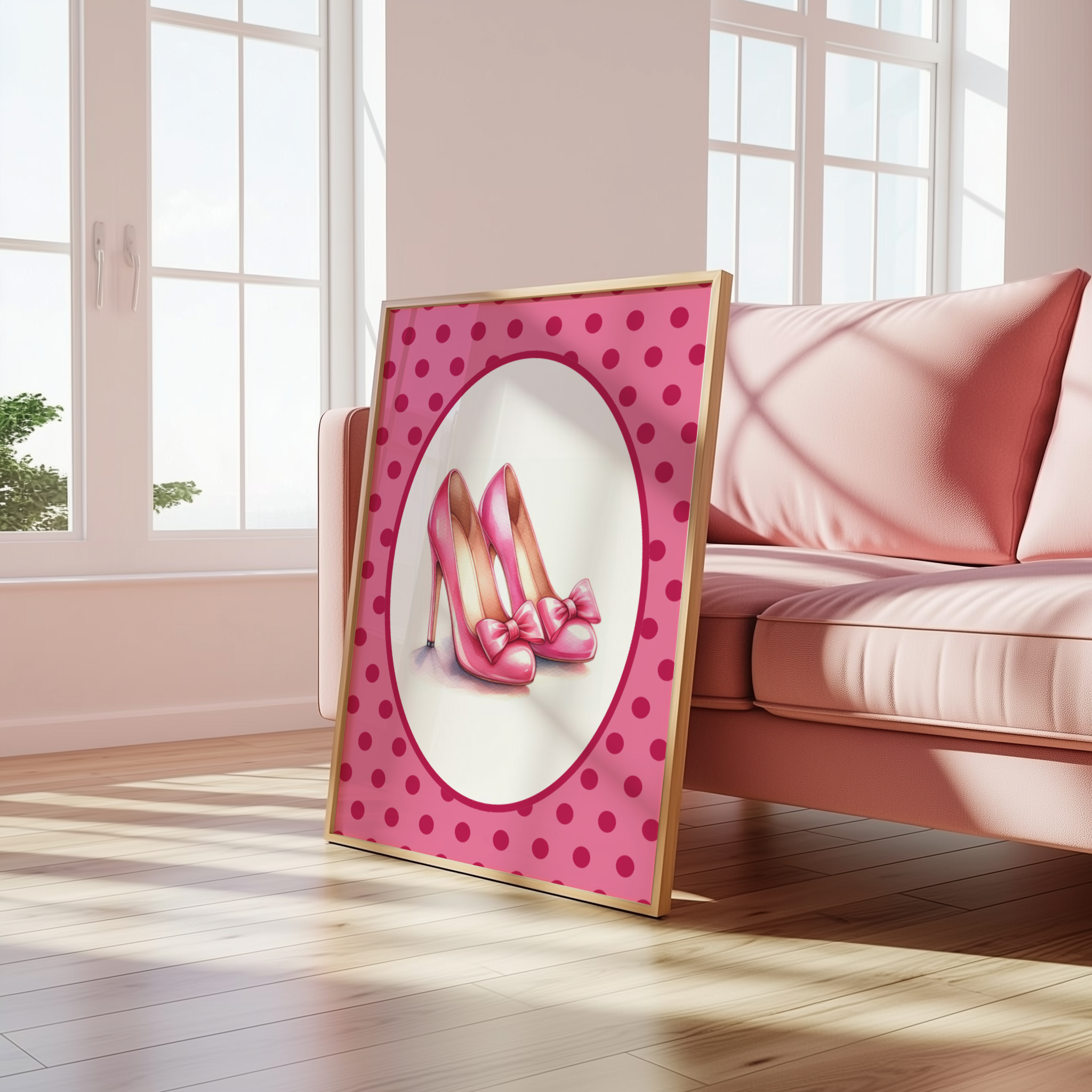 Pink Polka Dot Fashion Print