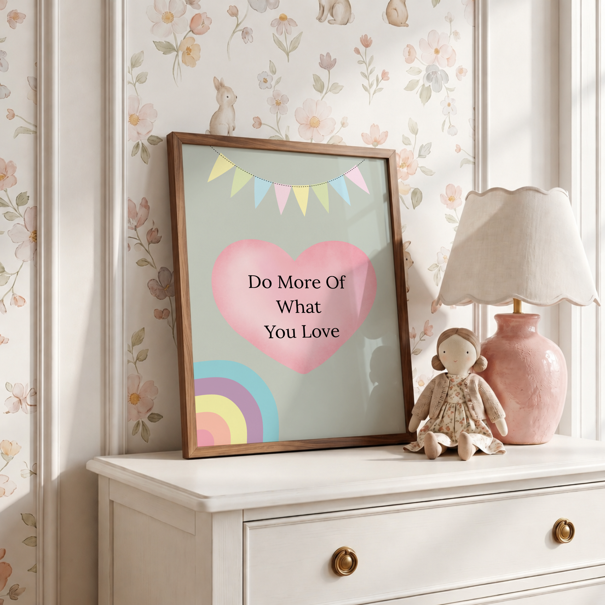 Rainbow Bunting Pastel Print