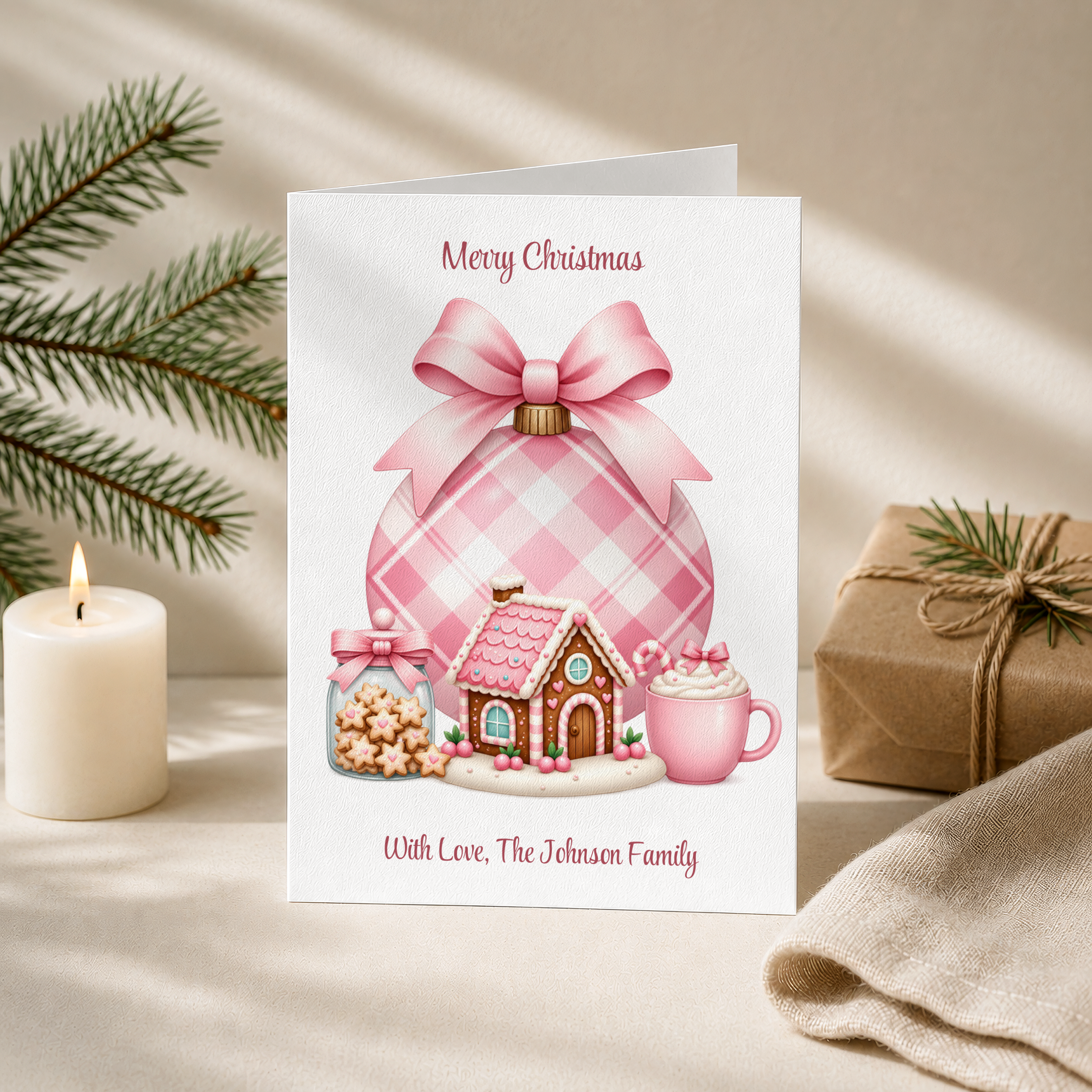 Personalised Gingerbread Christmas Card