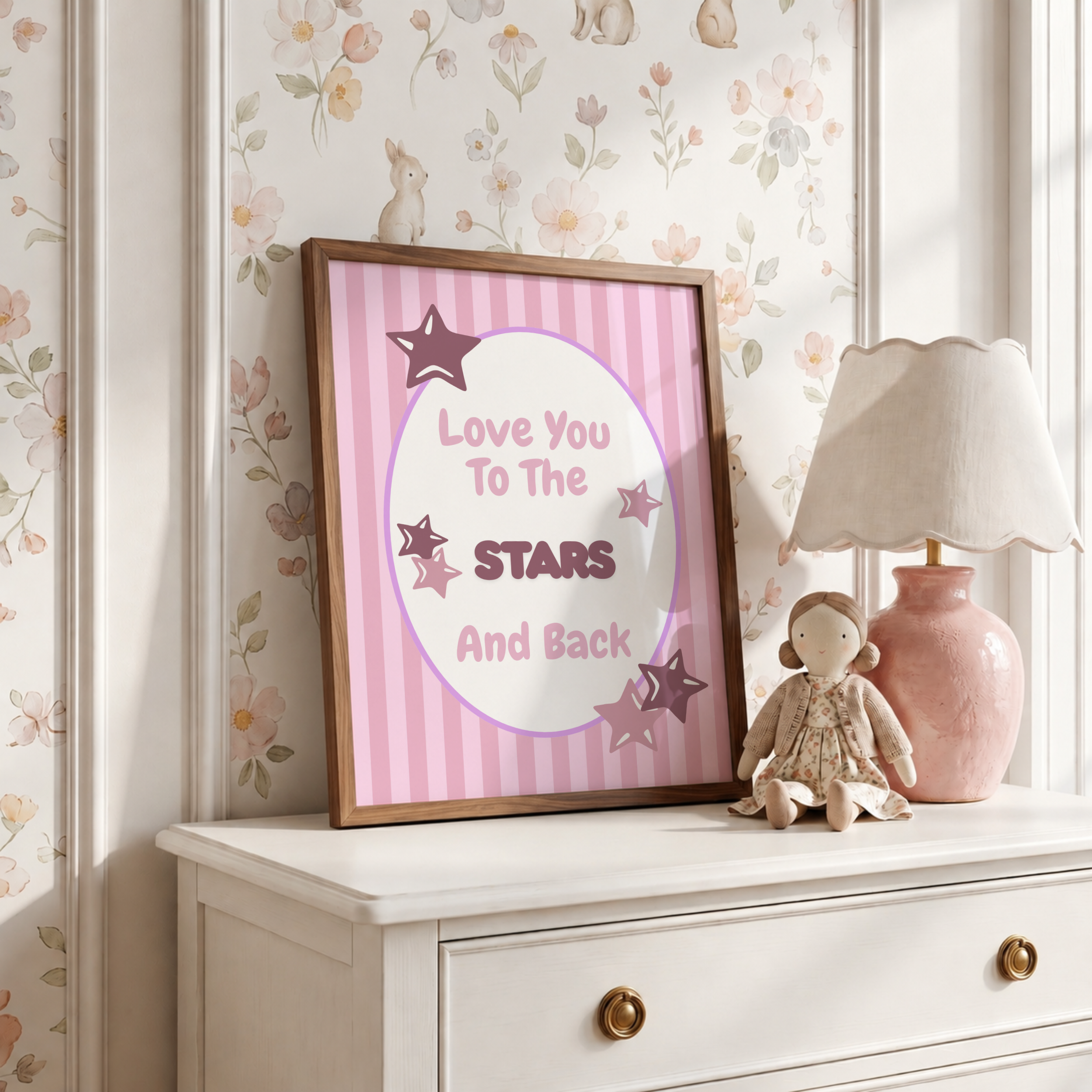 Pin Stripe To The Stars & Back Print