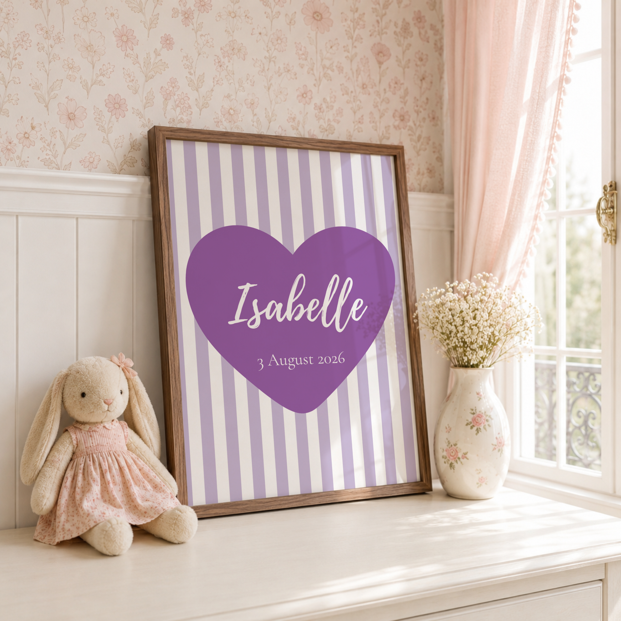 Lilac Stripe Name Print