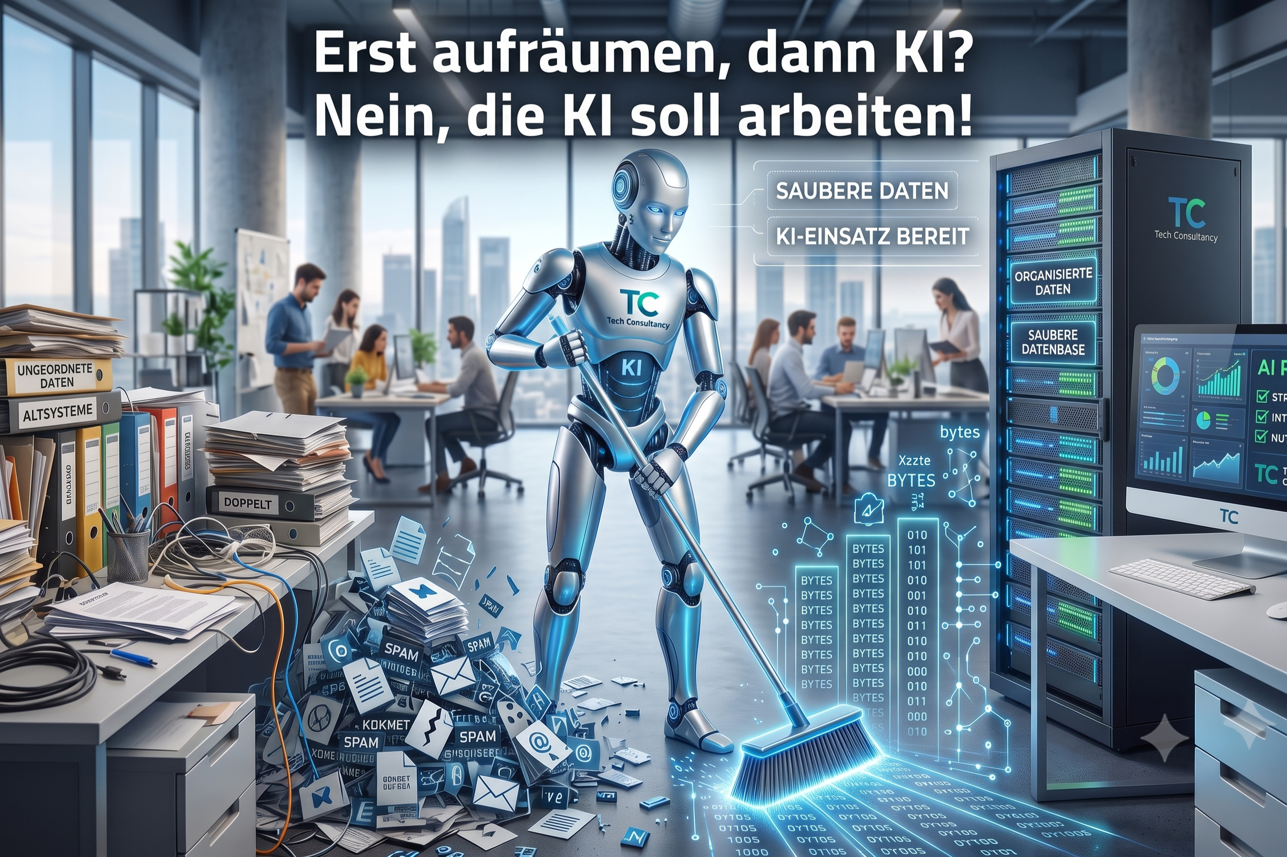 Erst aufräumen, dann KI? Warum KI selbst die beste Putzkolonne für deine Daten ist.