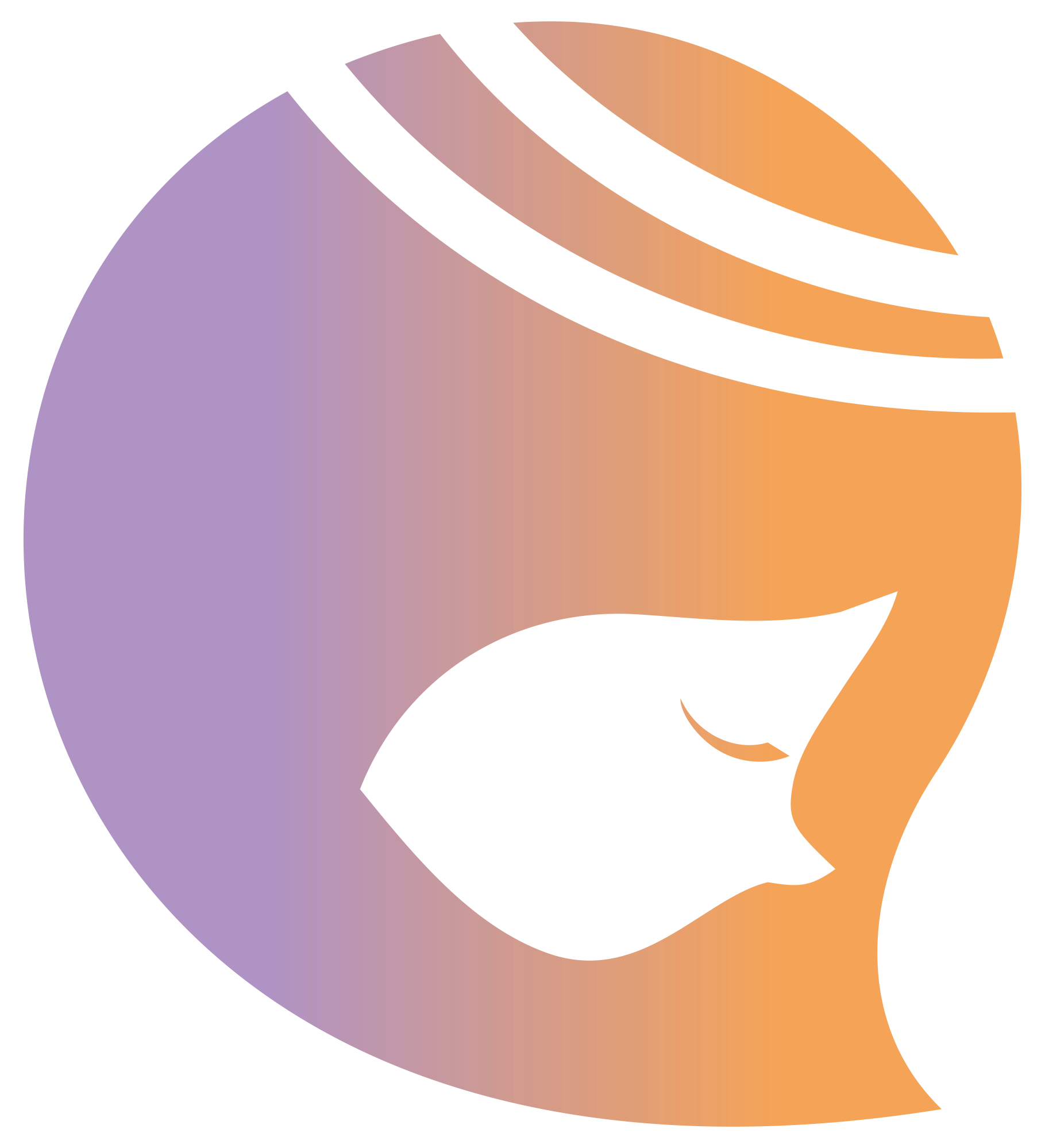 Grafico a barre con sfumatura di colori dal viola all'arancione