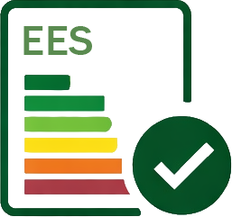 EES energy efficiency rating chart with a green checkmark.