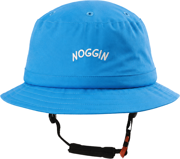 Blue bucket hat with white embroidered