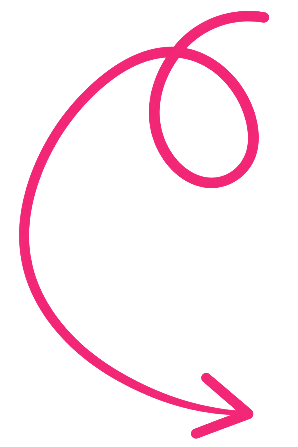 Close up of a pink dollar sign with a curved arrow pointing to the right.