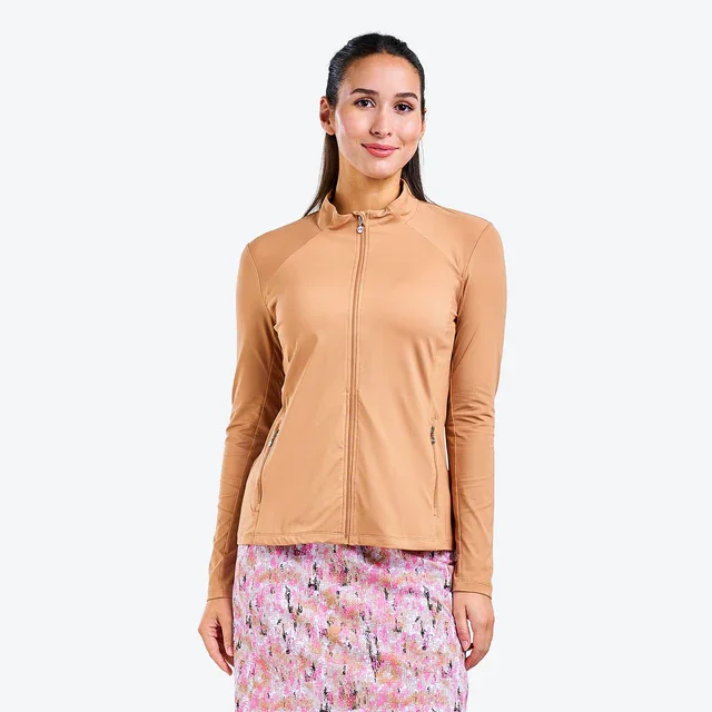 NVO London Ladies Golf Cardigan - Colour: Camel