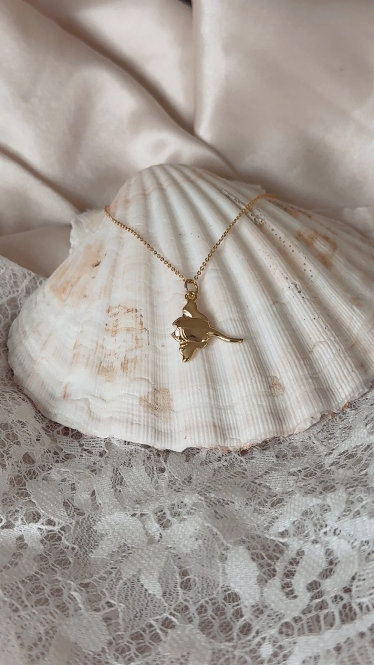 18k Gold Plated Manta Ray Necklace