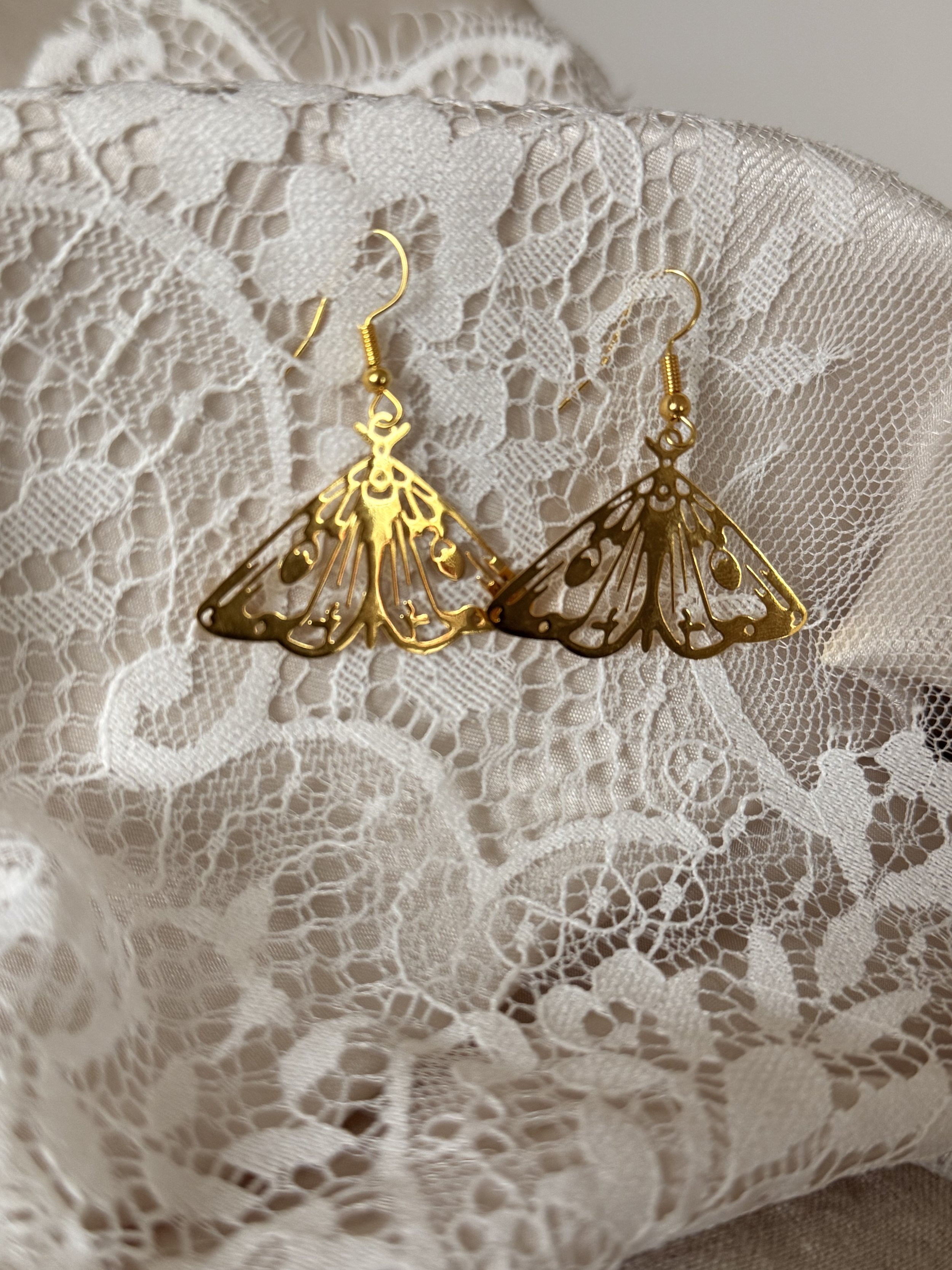 Golden Moth Earrings