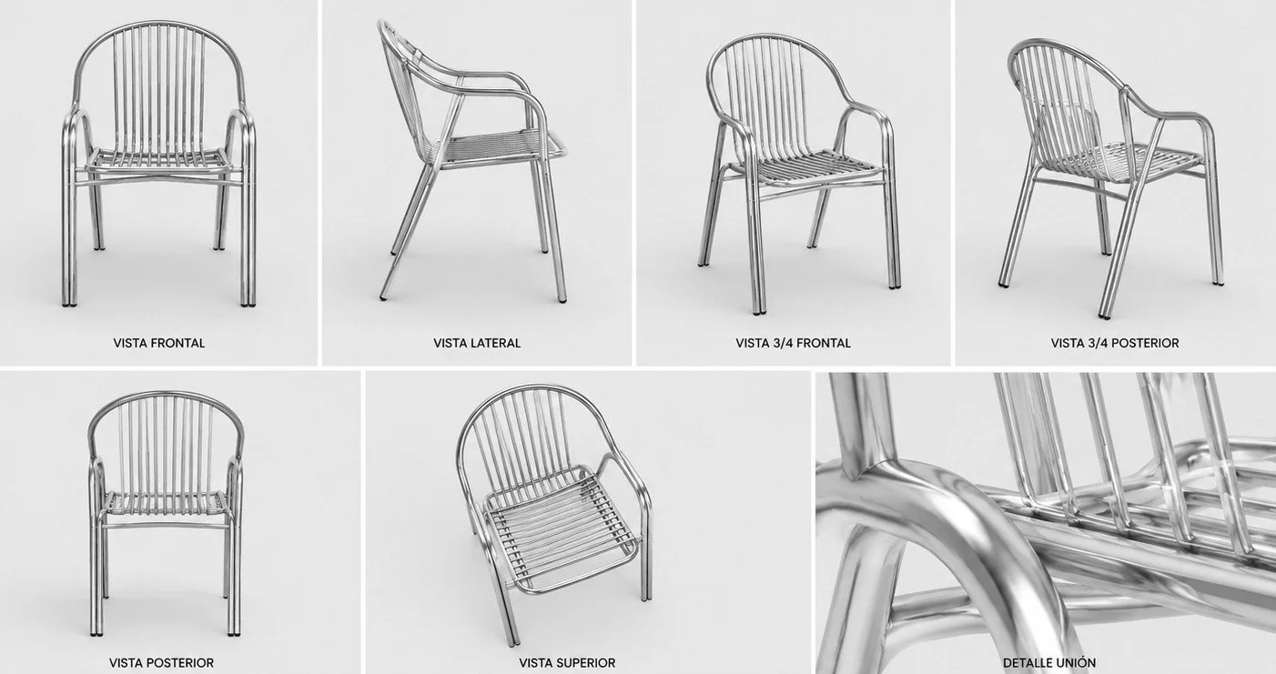 Silla metalica contemporanea