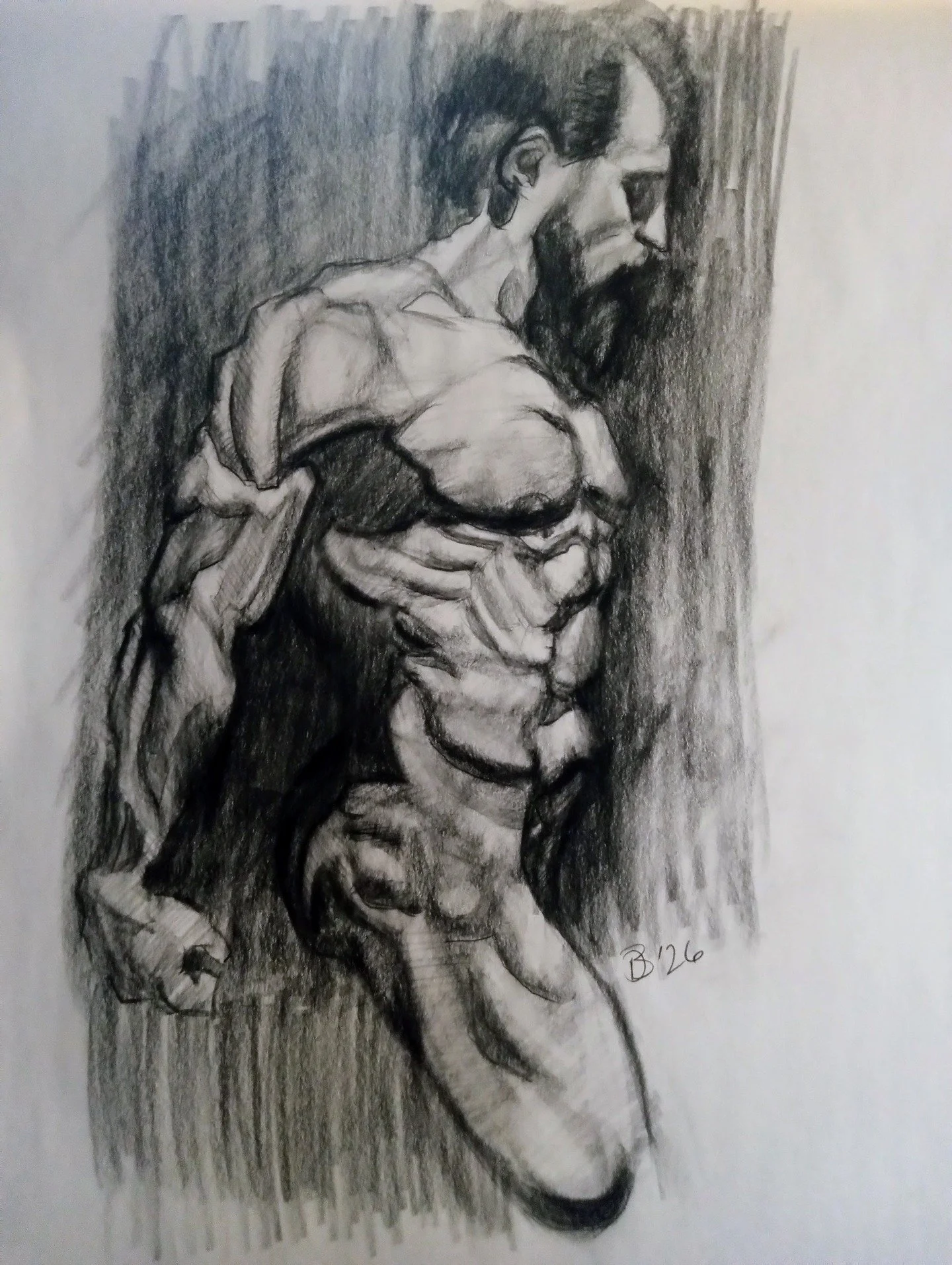 Anatomy study, after Jeff Watts. Charcoal on newsprint. Image courtesy of @wattsatelier 

#art #artist #drawing #charcoal #humanfigure #anatomy