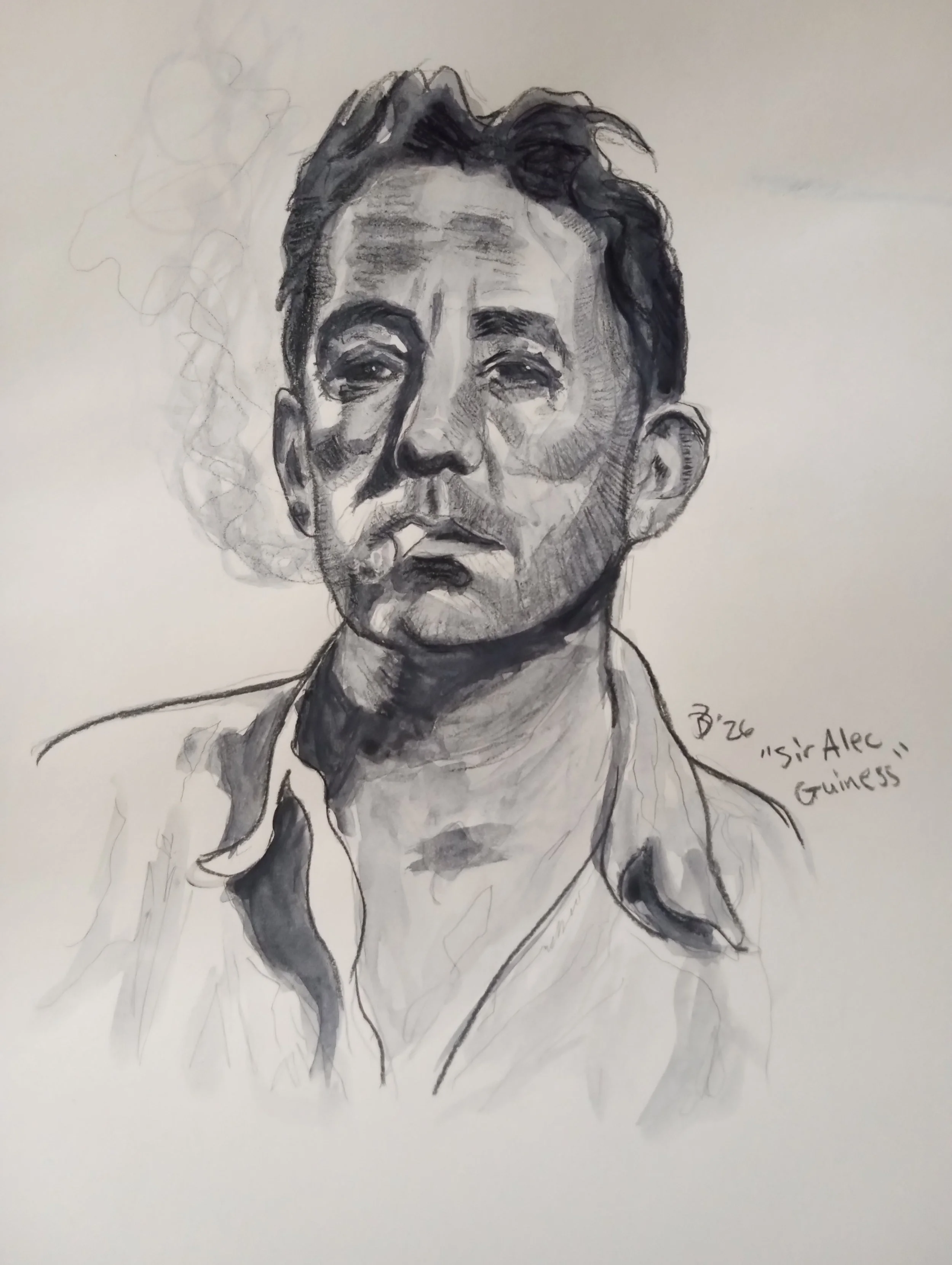 Sir Alec Guiness. Charcoal on vellum Bristol.

#art #artist #drawing #fanart #portrait #charcoal