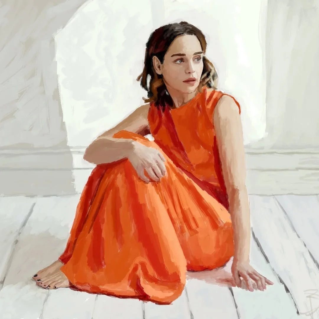 A digital painting I did of my khaleesi Emilia Clarke a few years ago, from the cover of observer magazine. All rights to them and the original photographer.

This was one of my first digital paintings and I think it shows, haha, but it's also one of