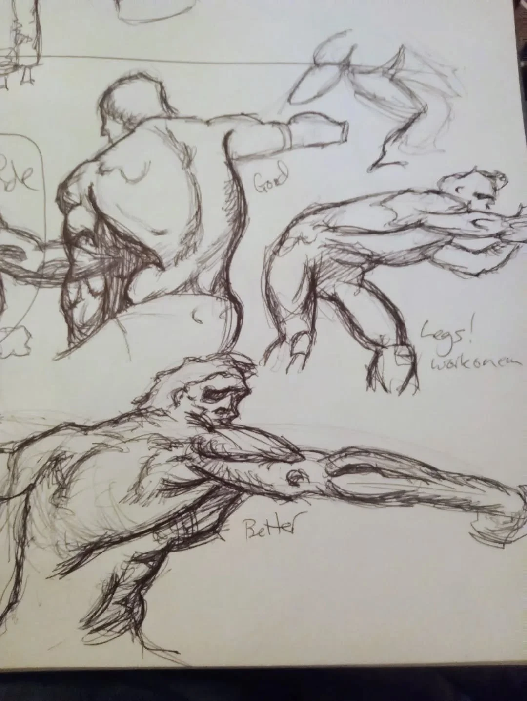 Some ballpoint pen sketches after Frank frazetta and Jeff Watts. I really like just using a plain old Bic for these. Something satisfying about it that I can't explain haha.

#ballpointpenart #sketchbook #wattsonbridgman #drawing #art