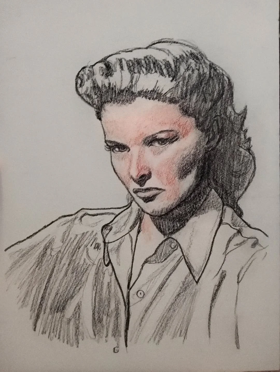 Figured I'd stretch this one out by posting WIP pics. This is going to be a similar piece to my Humphrey Bogart, only obviously it's Katherine Hepburn haha. This feels like the beginning of a series... So watch this space for more classic Hollywood s