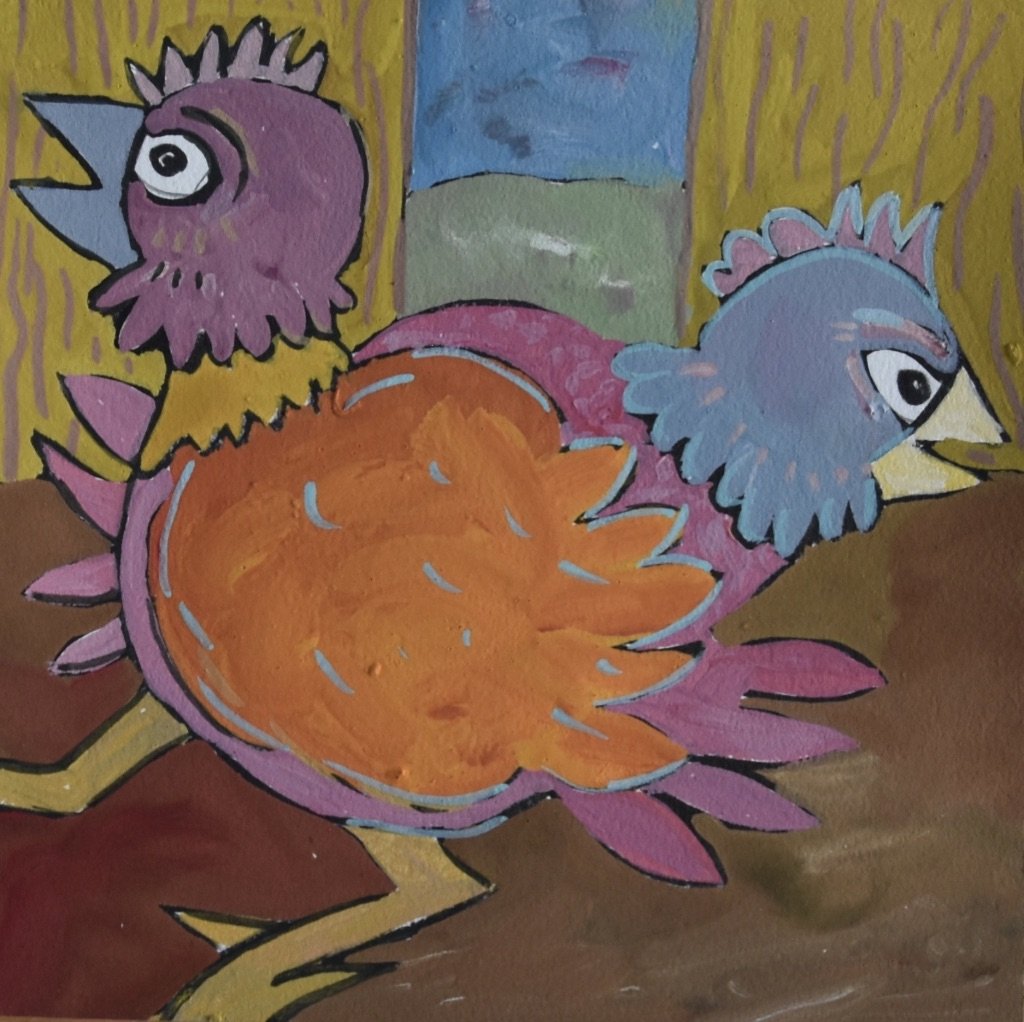 Poules 17 - 30 x 30 cm