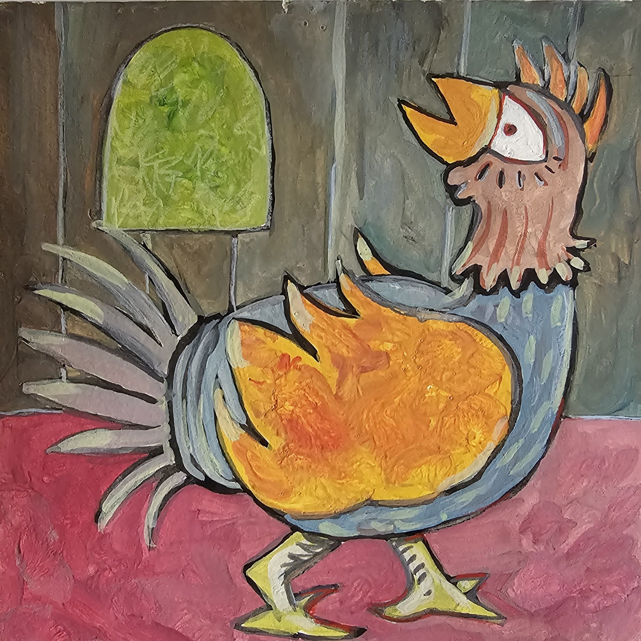 Poules 92 - 30 x 30 cm - 75€ (hors cadre et livraison)