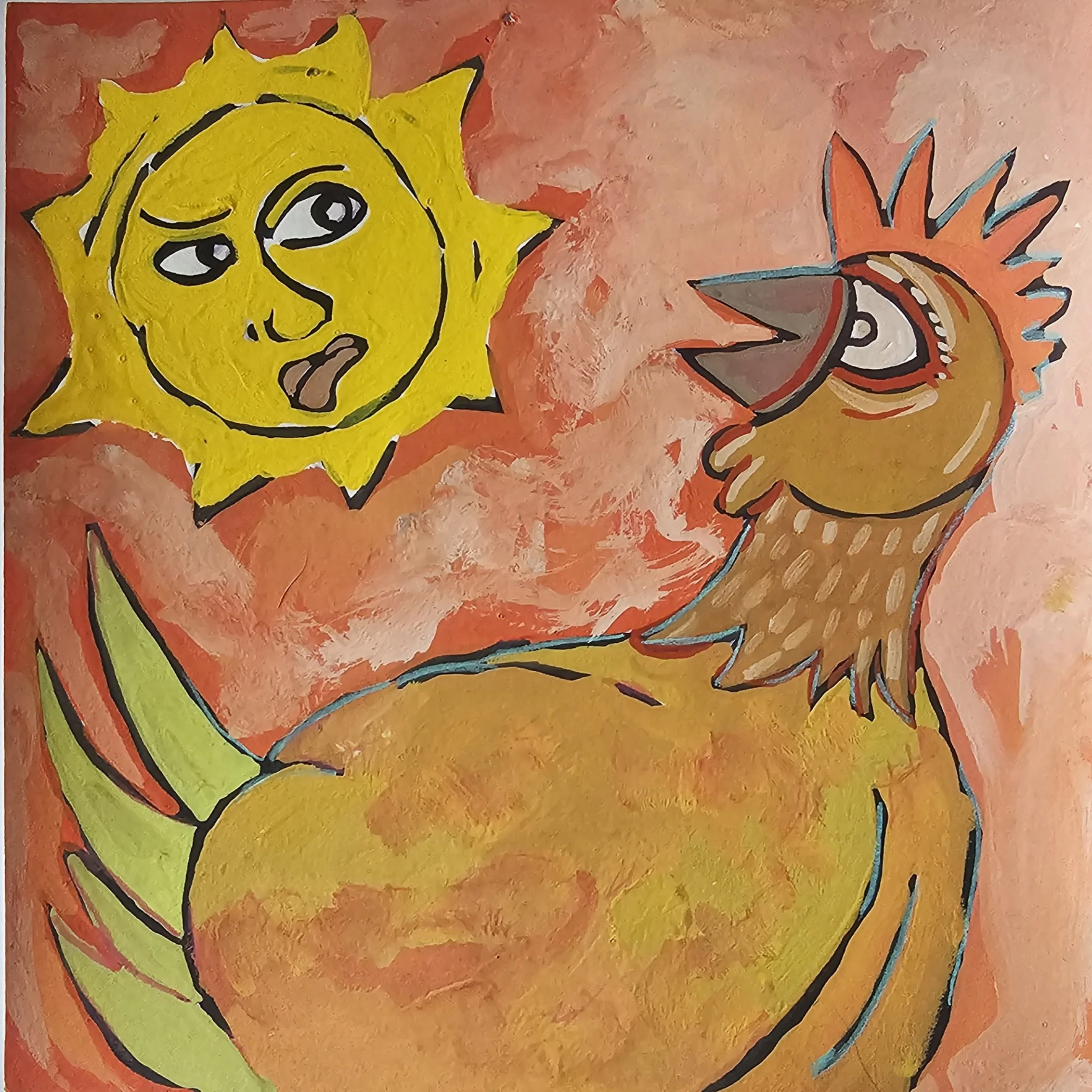 Poules 96 - 30 x 30 cm - 75€ (hors cadre et livraison)