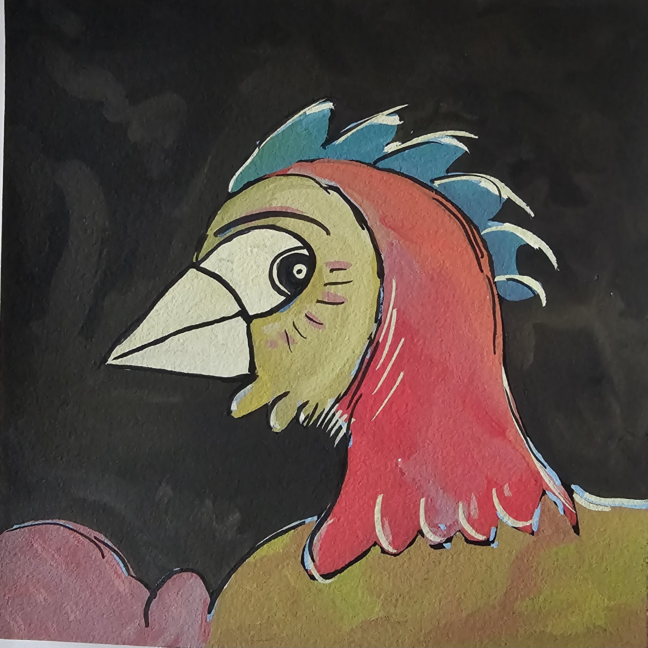 Poules 35 - 30 x 30 cm - 75€ (hors cadre et livraison)