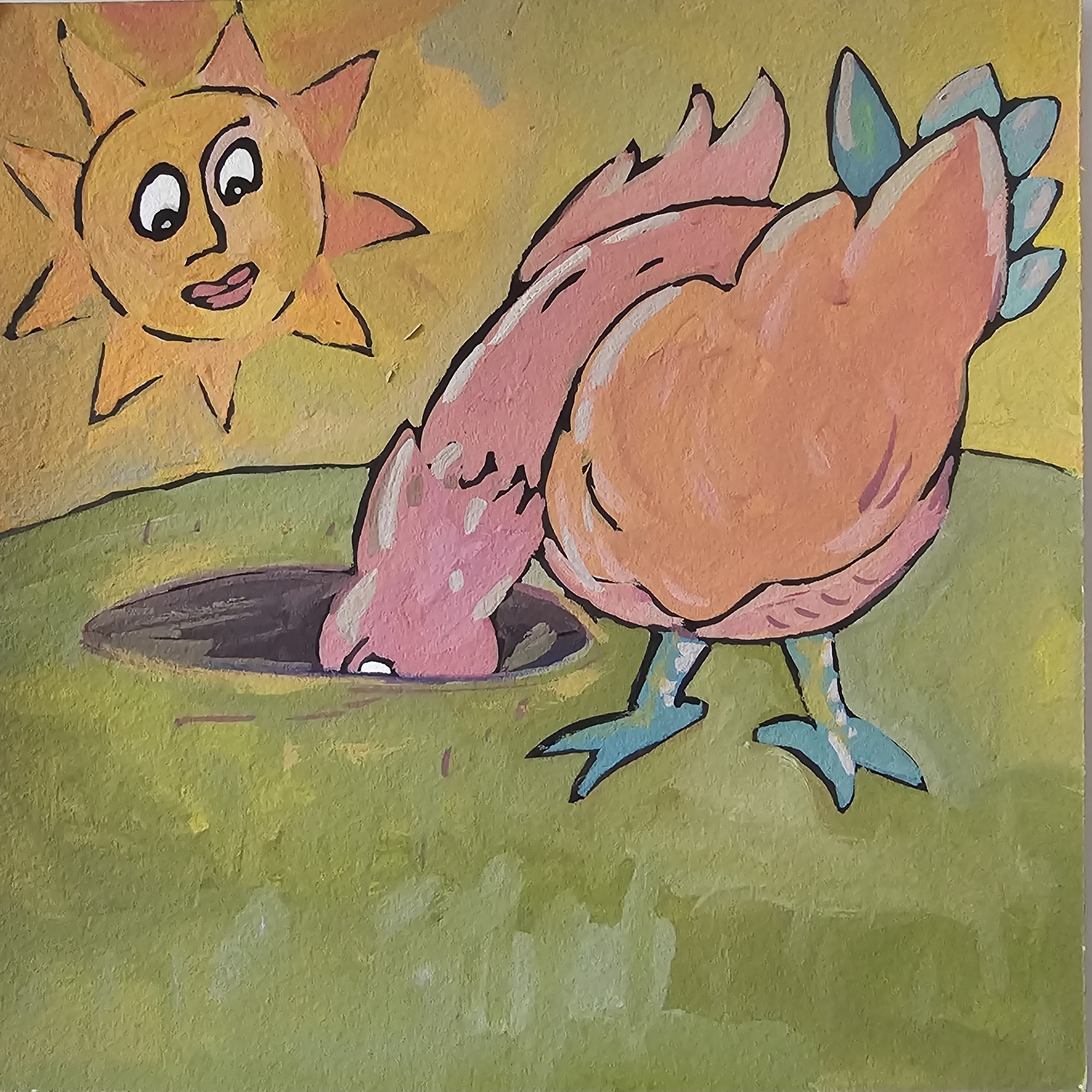 Poules 71 - 30 x 30 cm - 75€ (hors cadre et livraison)