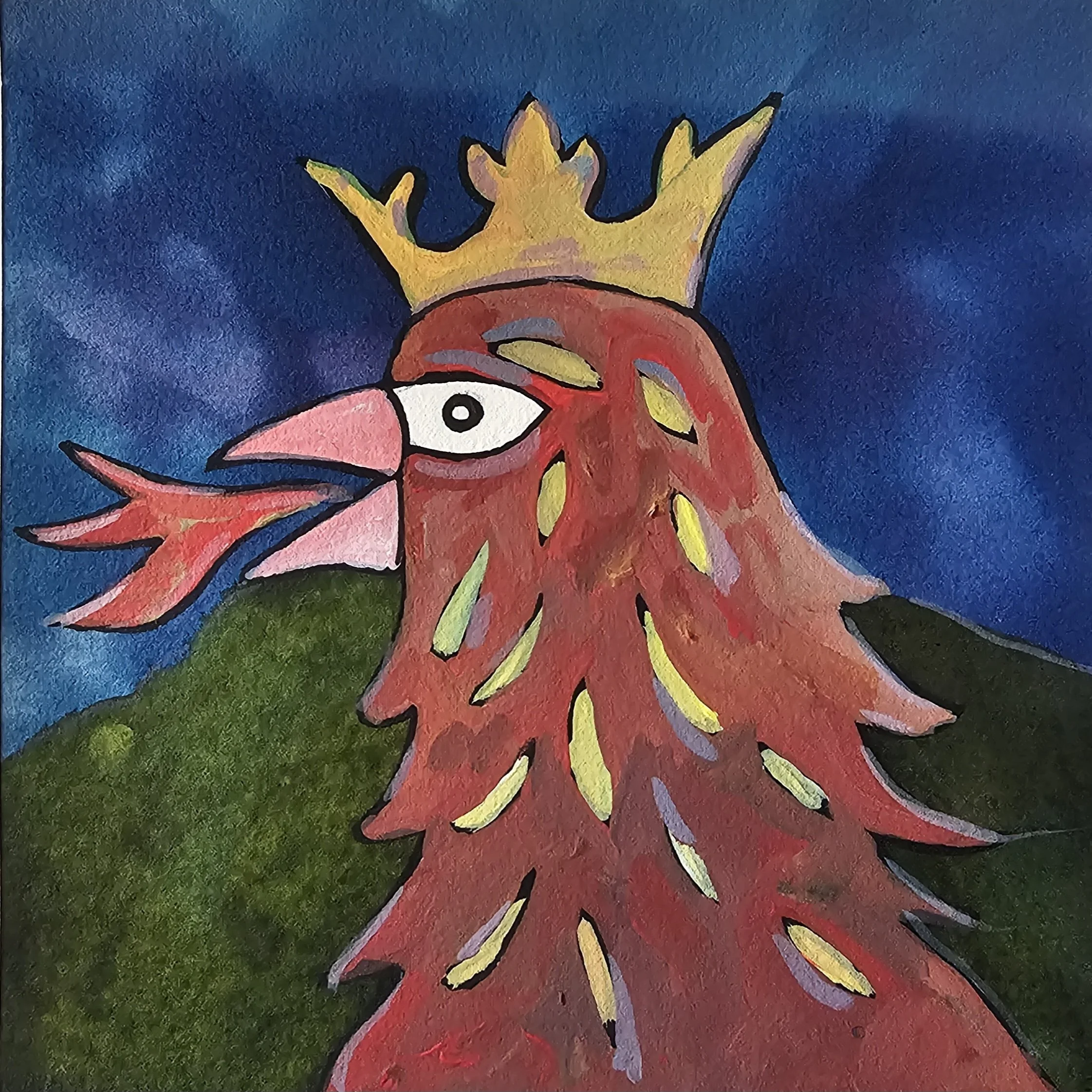 Poules 67 - 30 x 30 cm - 75€ (hors cadre et livraison)