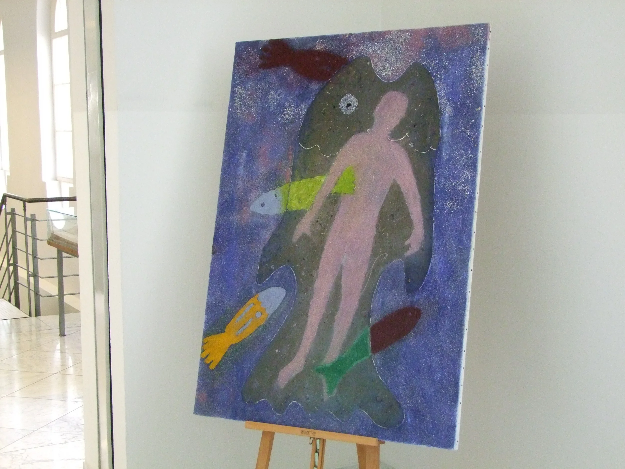 Jonas, peinture et cendre, 100 x 150 cm