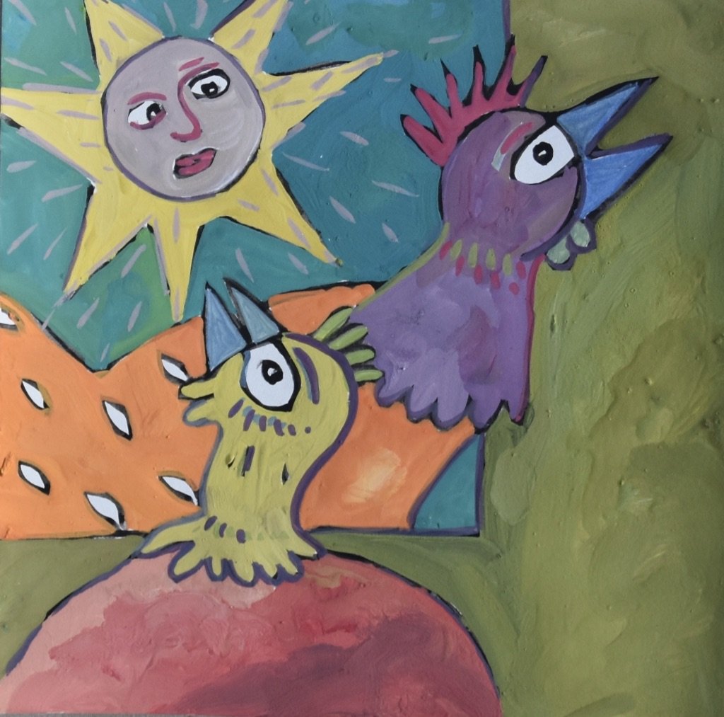 Poules 1 - 30 x 30 cm