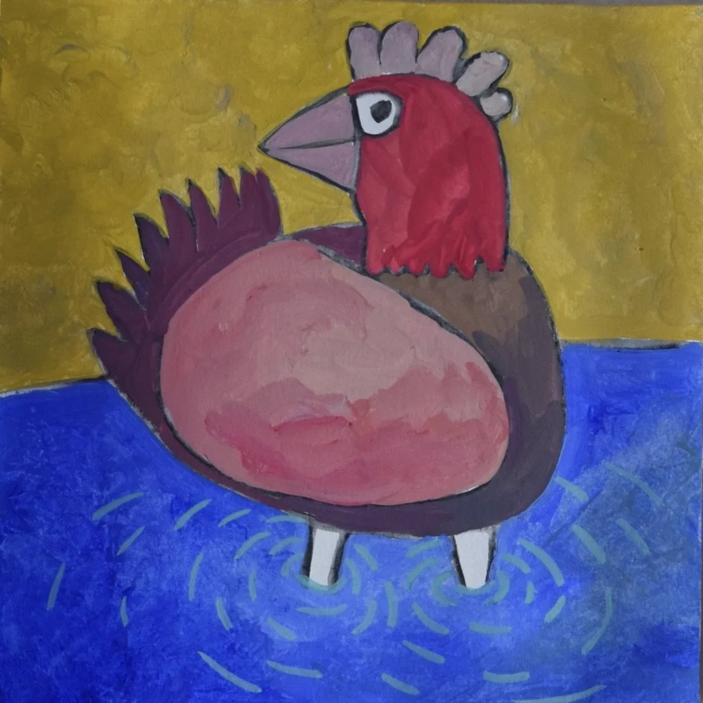Poules 5 - 30 x 30 cm