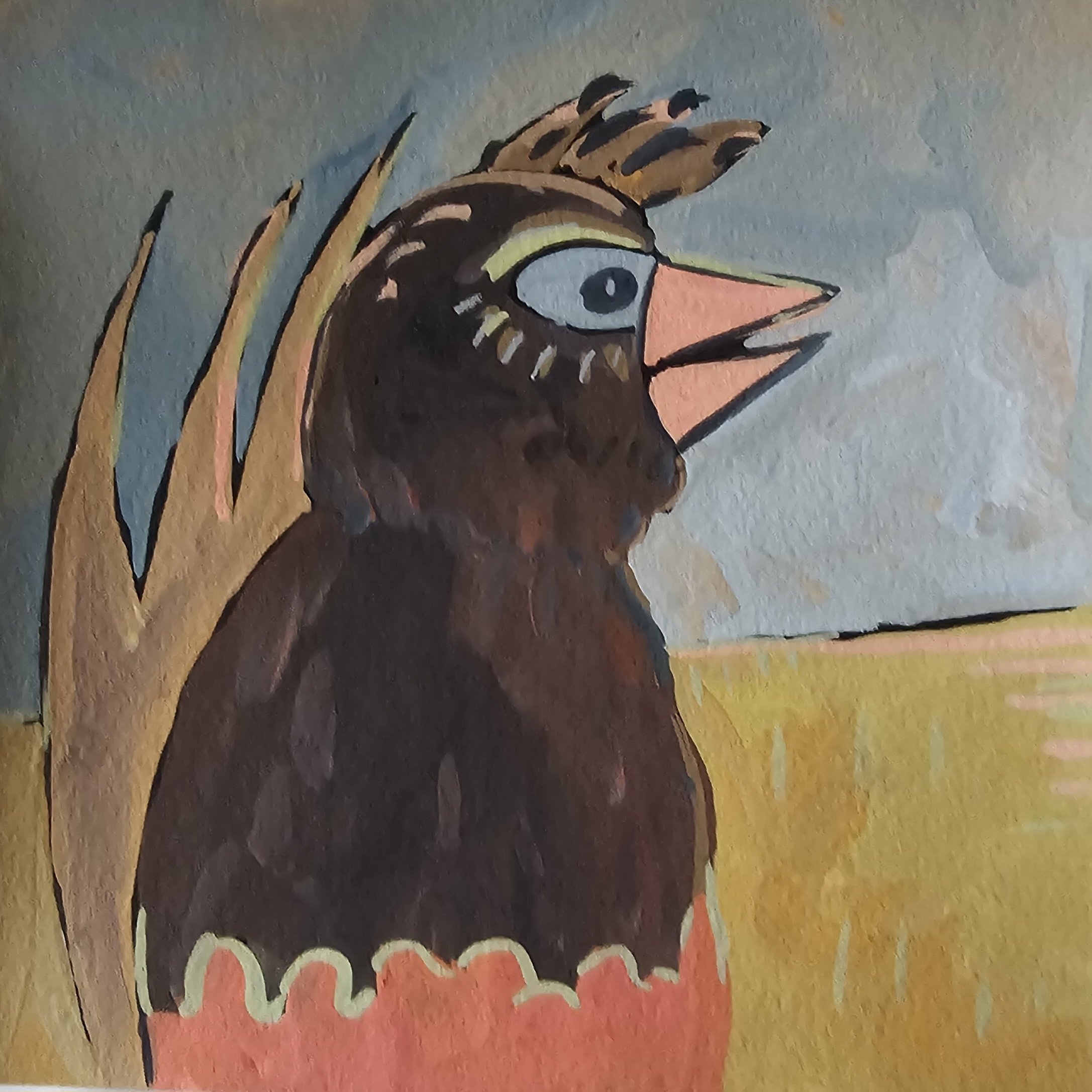 Poules 95 - 30 x 30 cm - 75€ (hors cadre et livraison)