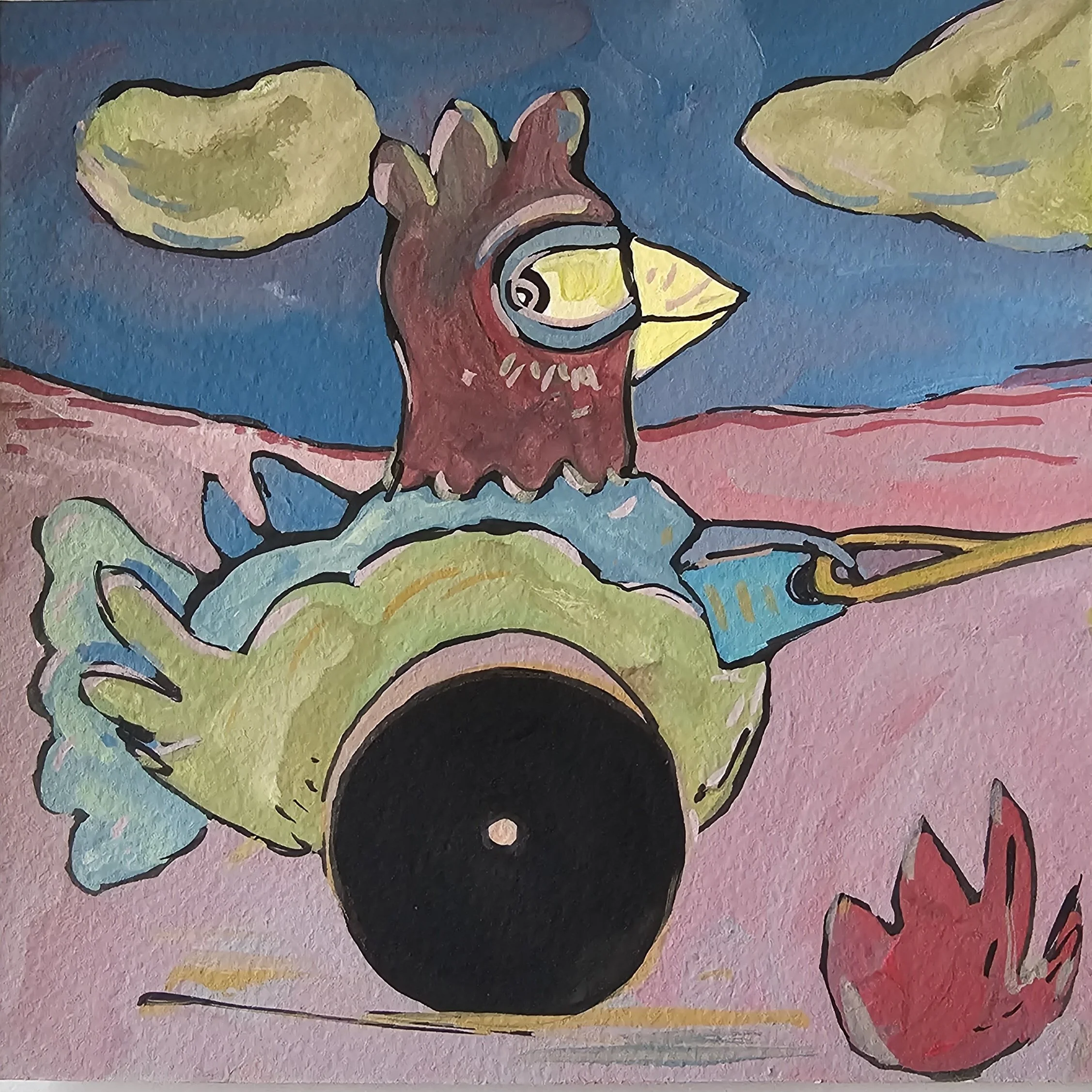 Poules 56 - 30 x 30 cm - 75€ (hors cadre et livraison)