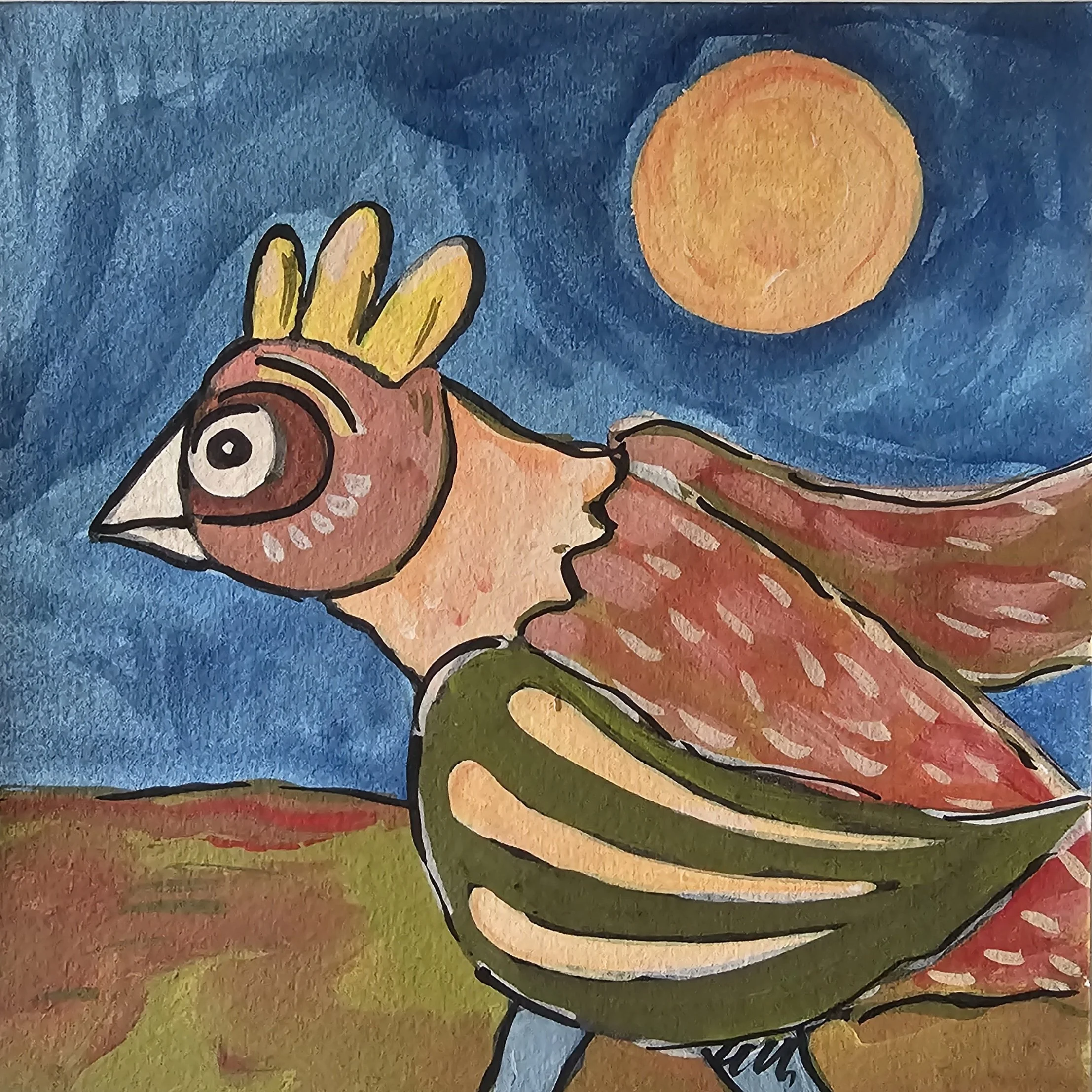 Poules 81 - 30 x 30 cm - 75€ (hors cadre et livraison)