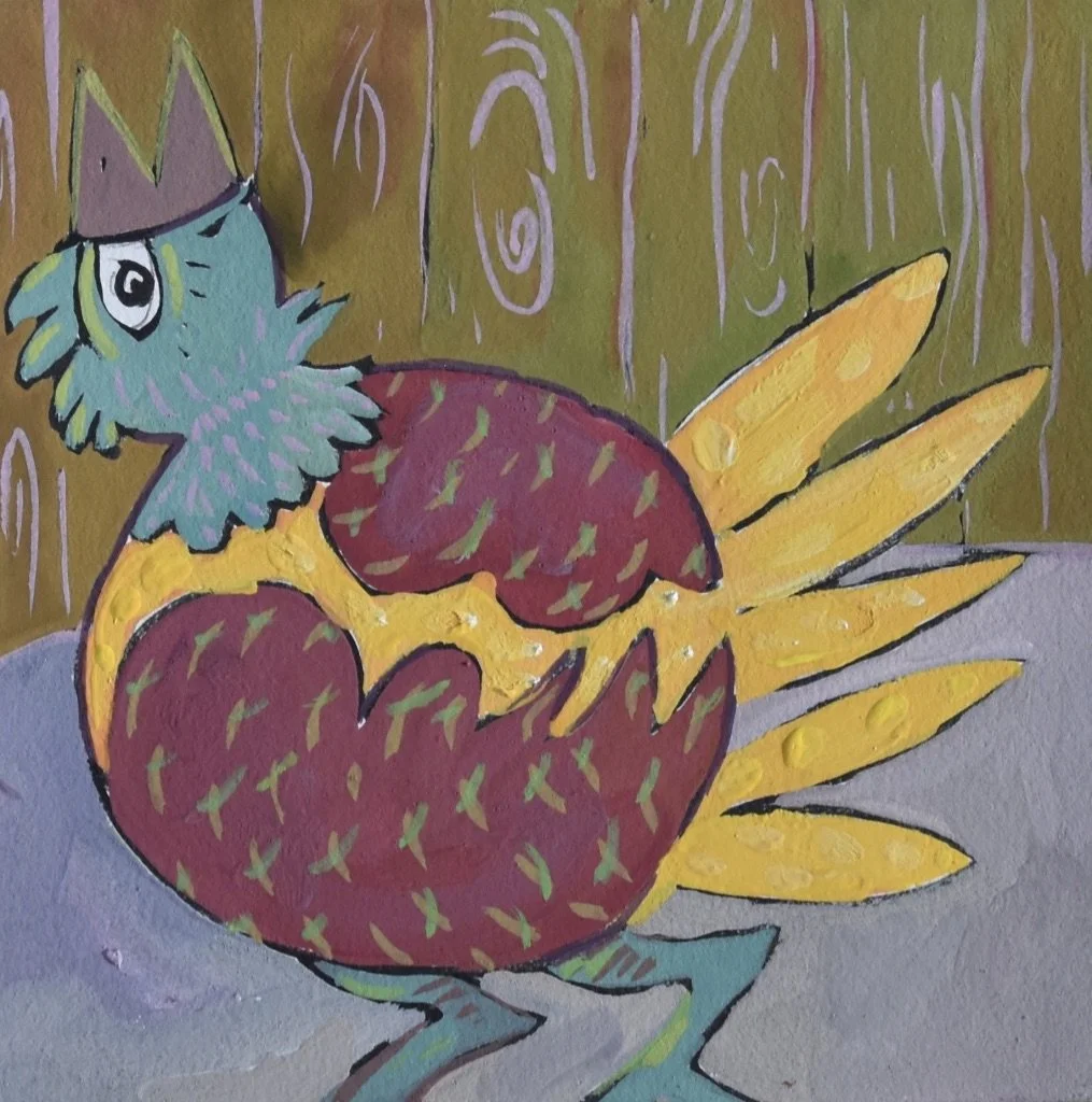 Poules 7 - 30 x 30 cm