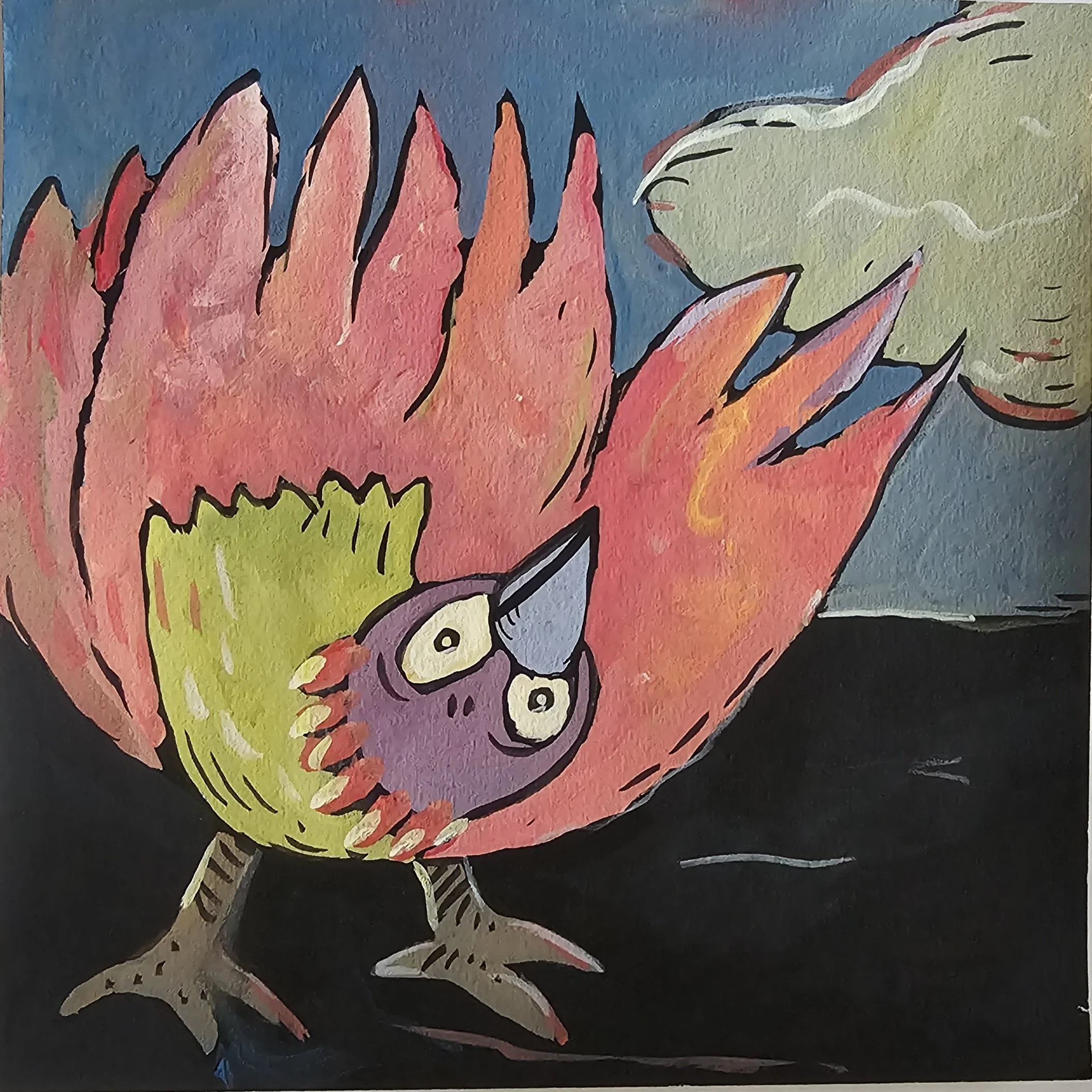 Poules 85 - 30 x 30 cm - 75€ (hors cadre et livraison)