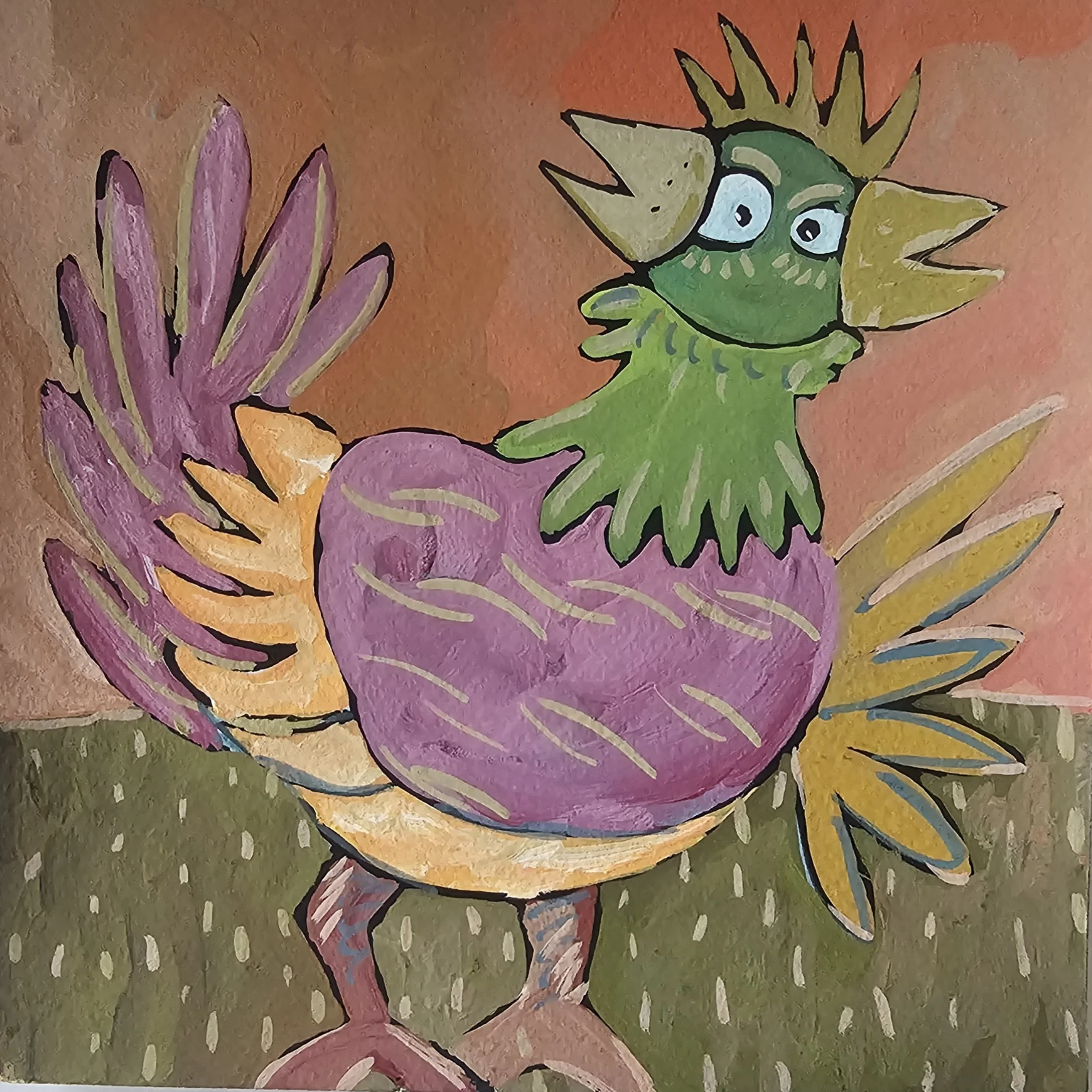 Poules 89 - 30 x 30 cm - 75€ (hors cadre et livraison)