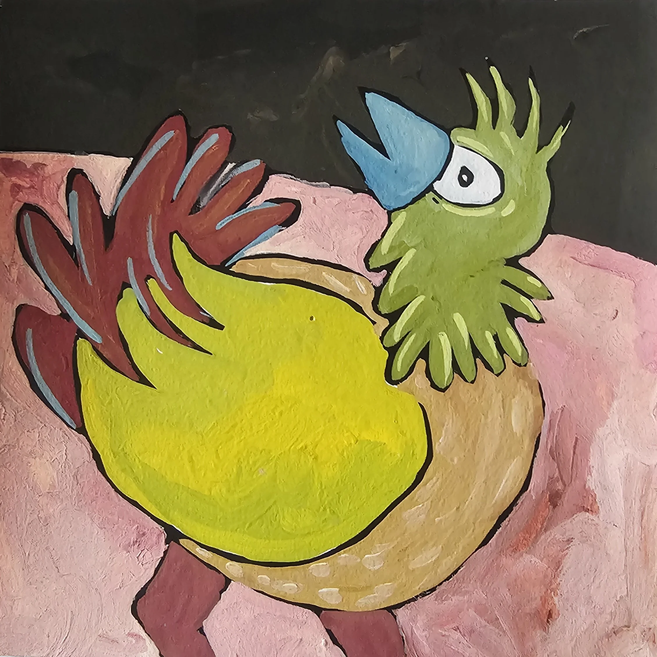 Poules 40 - 30 x 30 cm - 75€ (hors cadre et livraison)
