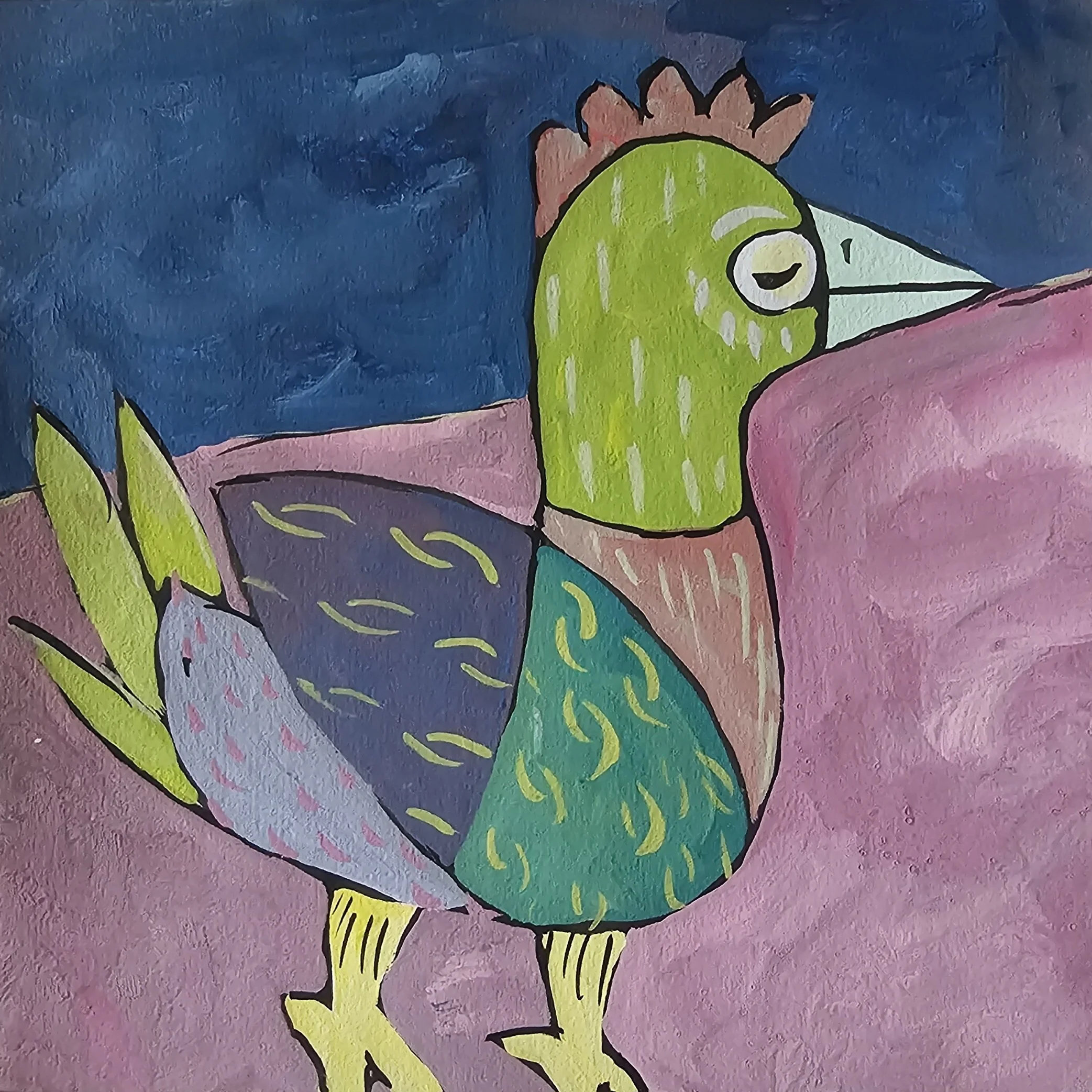Poules 88 - 30 x 30 cm - 75€ (hors cadre et livraison)