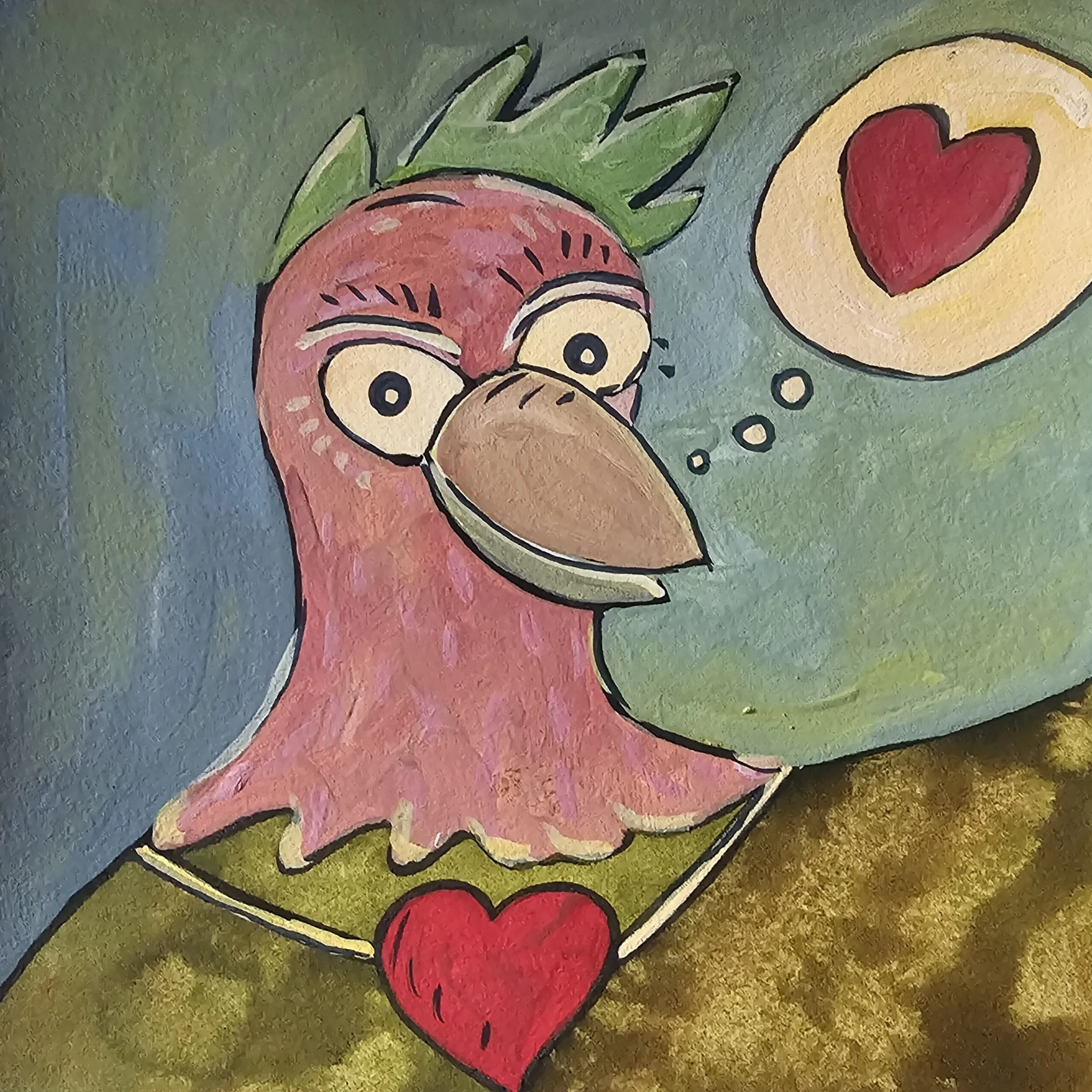 Poules 45 - 30 x 30 cm - 75€ (hors cadre et livraison)