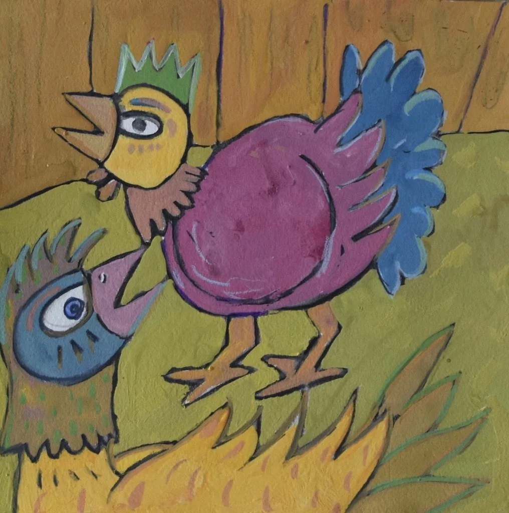 Poules 4 - 30 x 30 cm