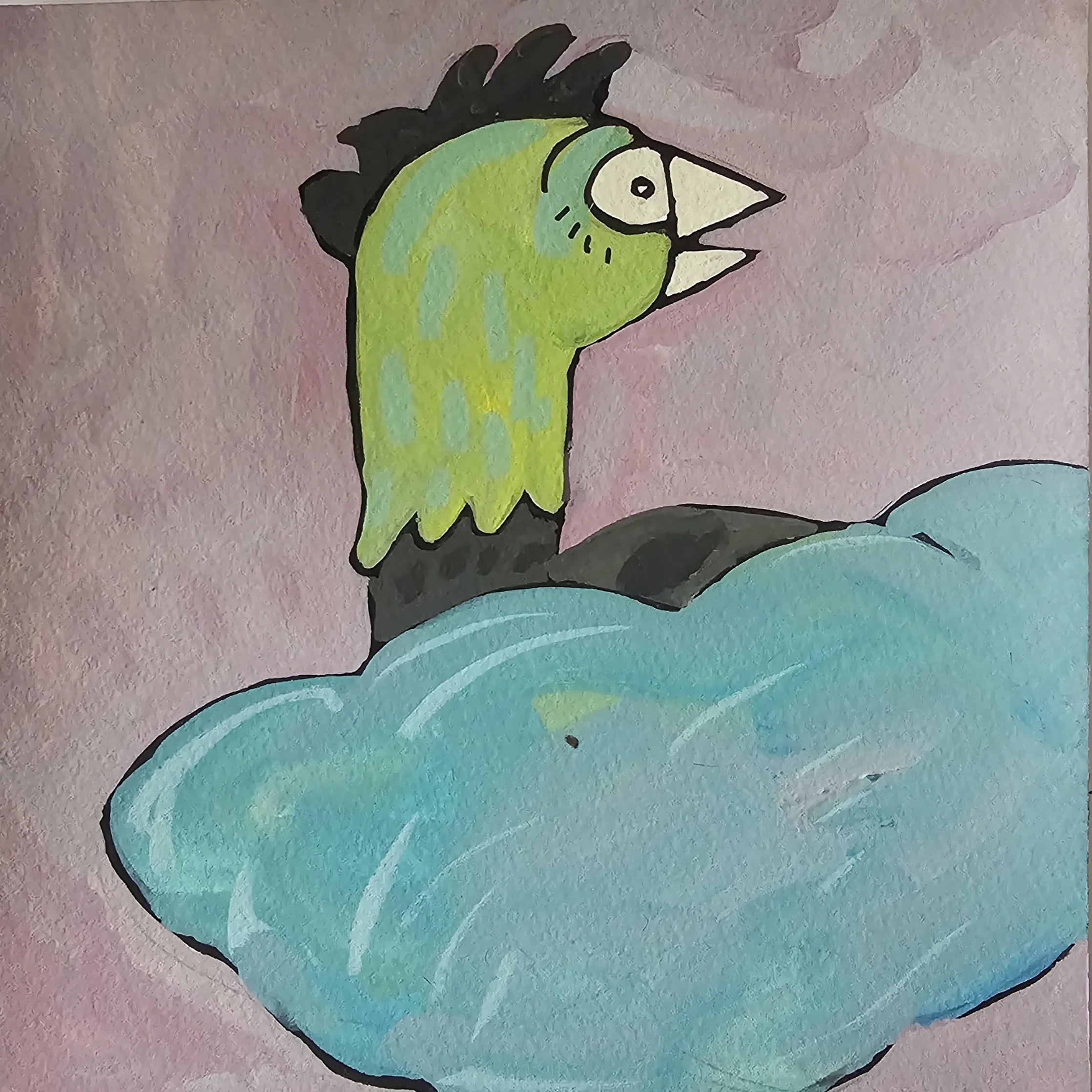 Poules 91 - 30 x 30 cm - 75€ (hors cadre et livraison)