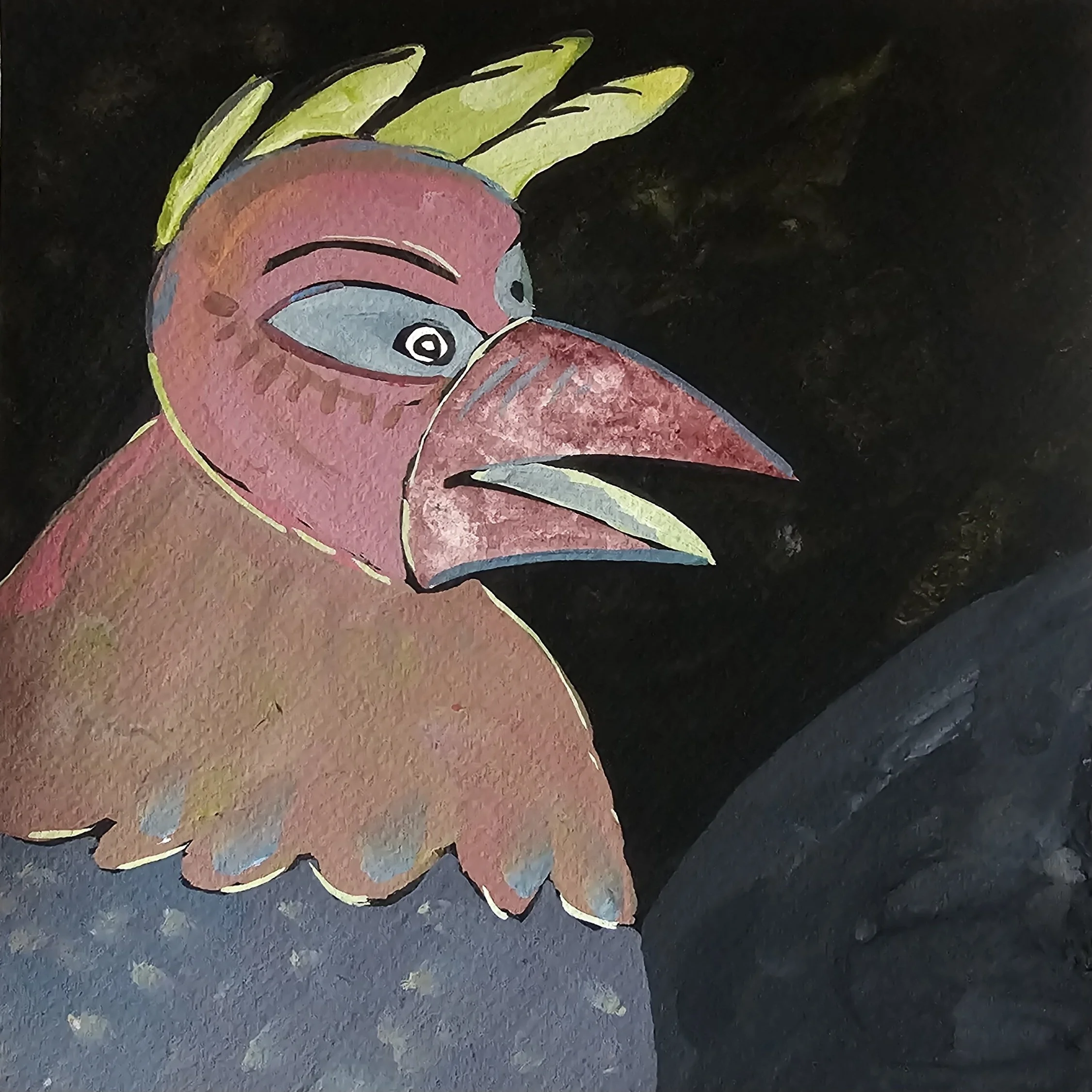 Poules 47 - 30 x 30 cm - 75€ (hors cadre et livraison)