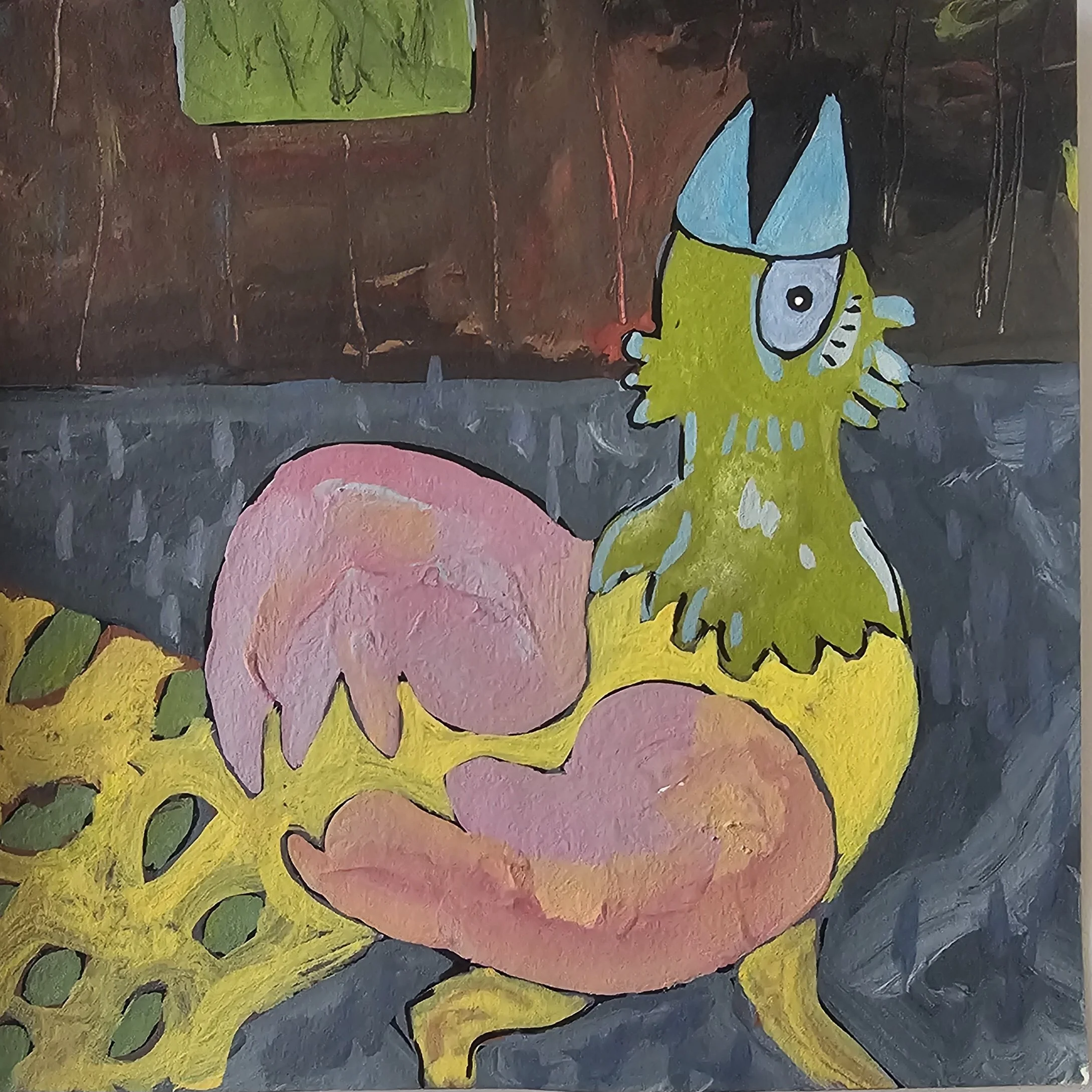 Poules 69 - 30 x 30 cm - 75€ (hors cadre et livraison)