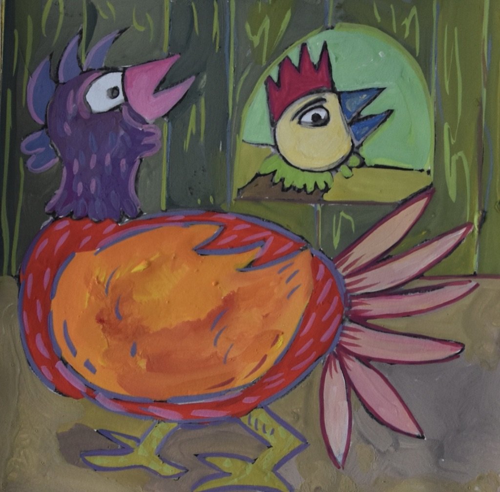 Poules 11 - 30 x 30 cm